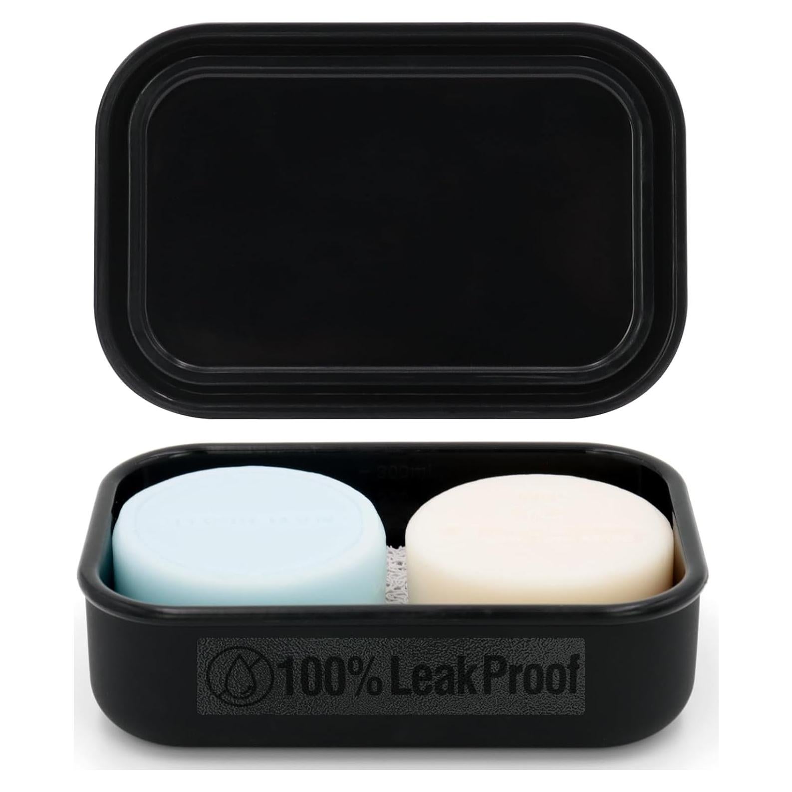 Estuche de Jabón de Viaje AIMAIAIMAI Negro a Prueba de Fugas