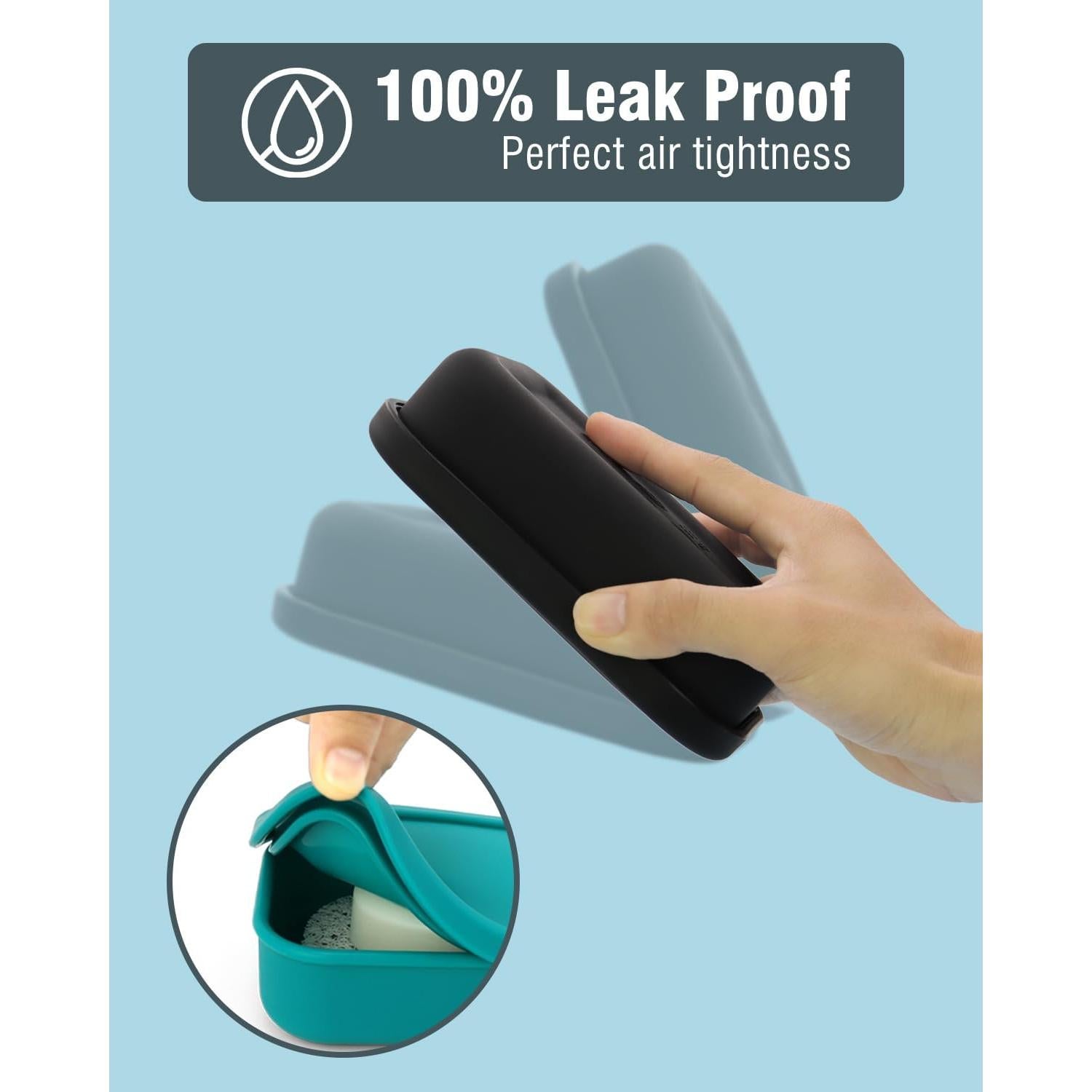 Estuche de Jabón de Viaje AIMAIAIMAI Negro a Prueba de Fugas