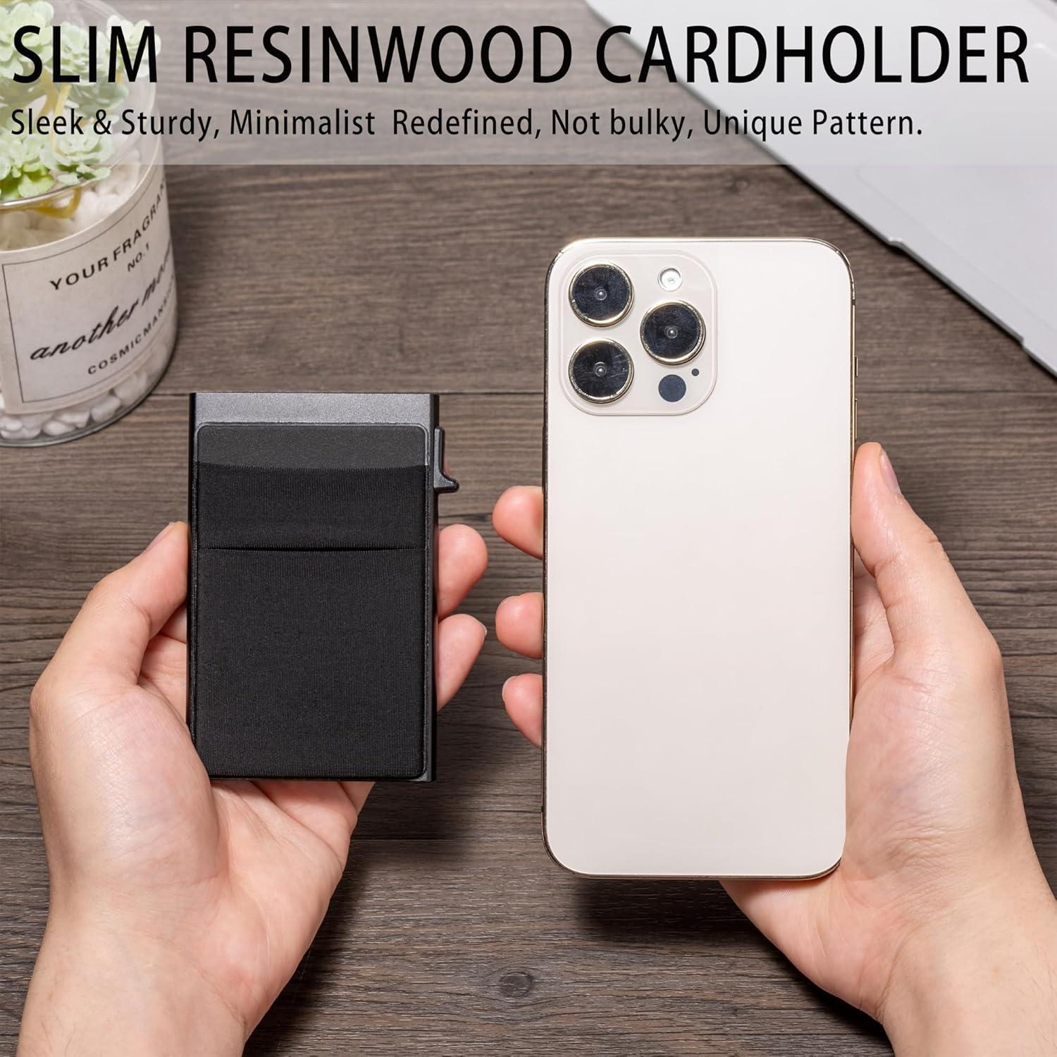 Billetera Slim Minimalista Aluminio RFID para Hombres - Negro