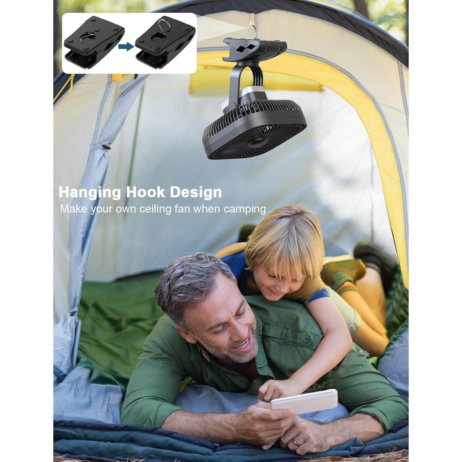 Ventilador Portátil SLENPET 20000mAh 4 Velocidades con Luz