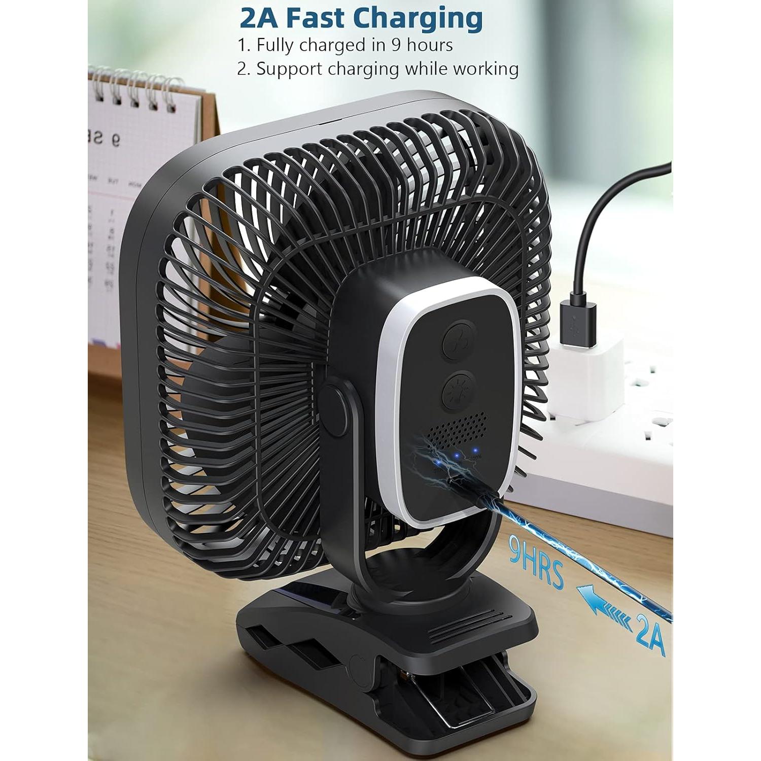 Ventilador Portátil SLENPET 20000mAh 4 Velocidades con Luz