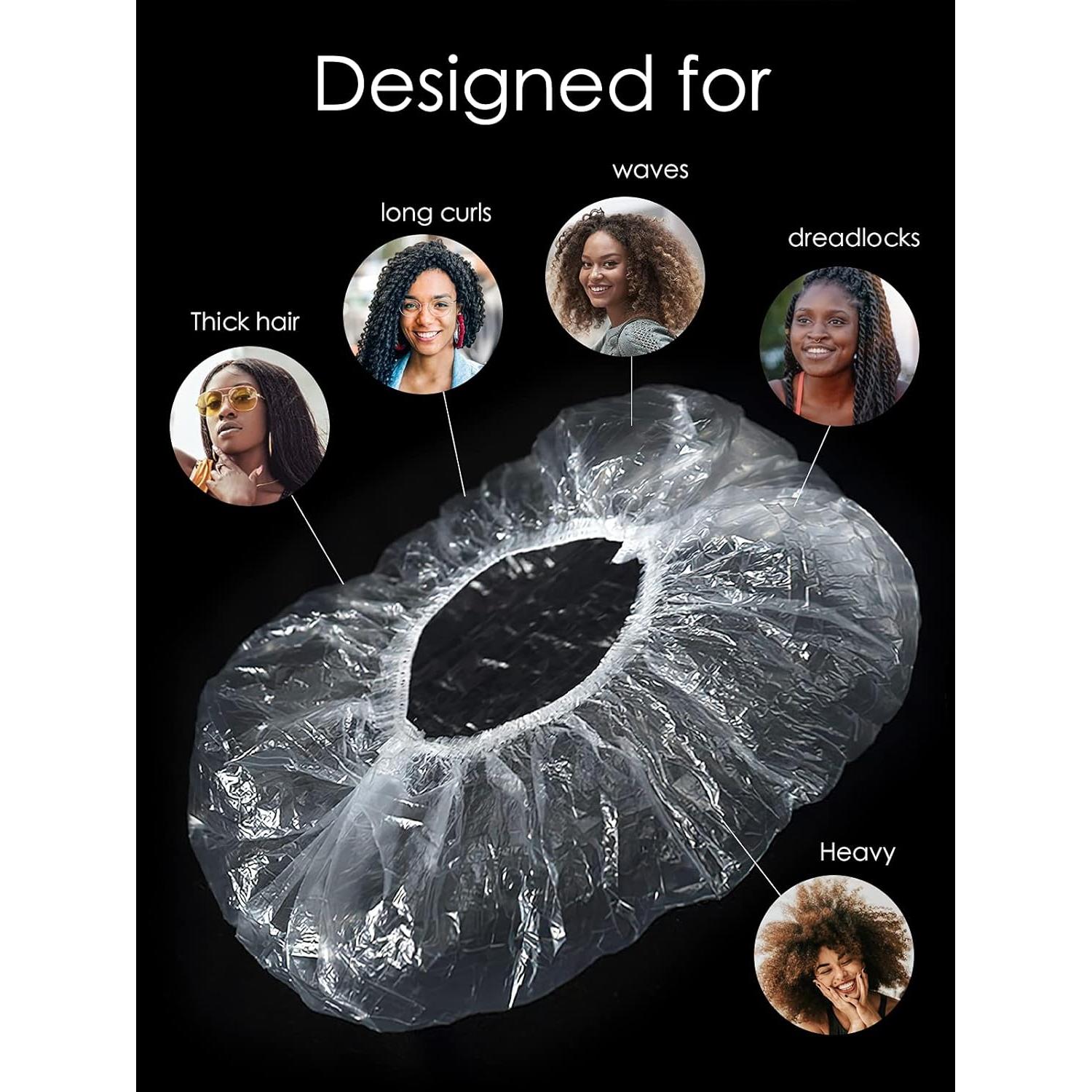 10 Gorros de Ducha Desechables XL Yuest para Cabello Largo