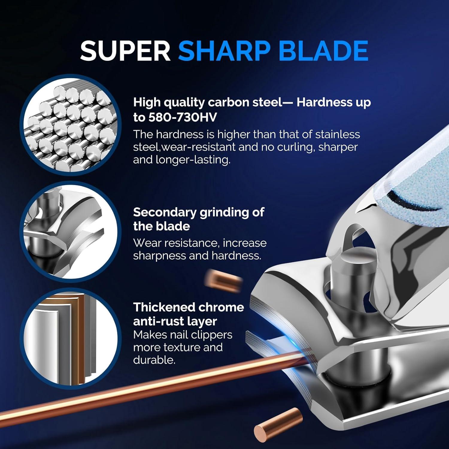 Juego de Cortauñas MelodySusie 2 en 1 Acero Inoxidable Azul