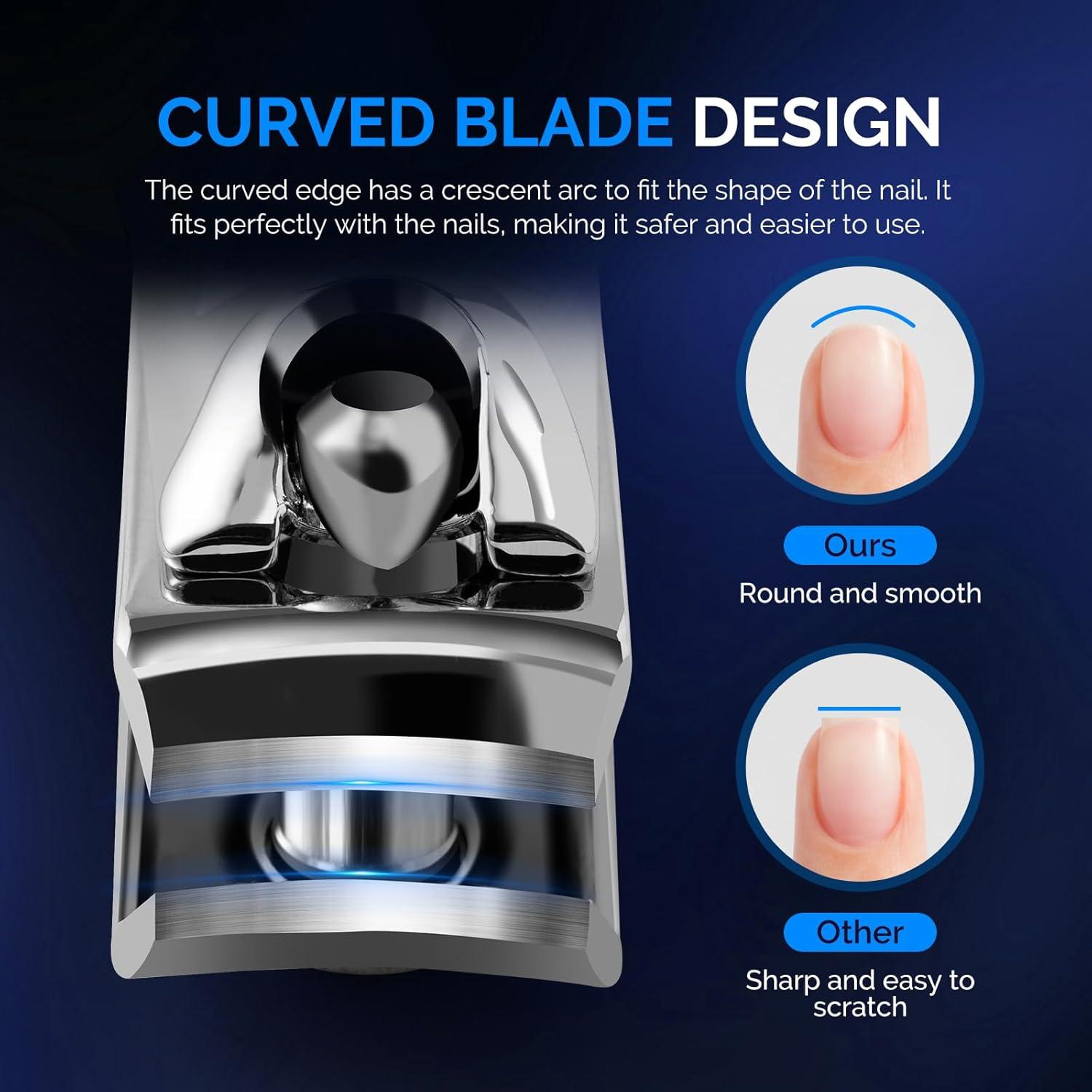 Juego de Cortauñas MelodySusie 2 en 1 Acero Inoxidable Azul