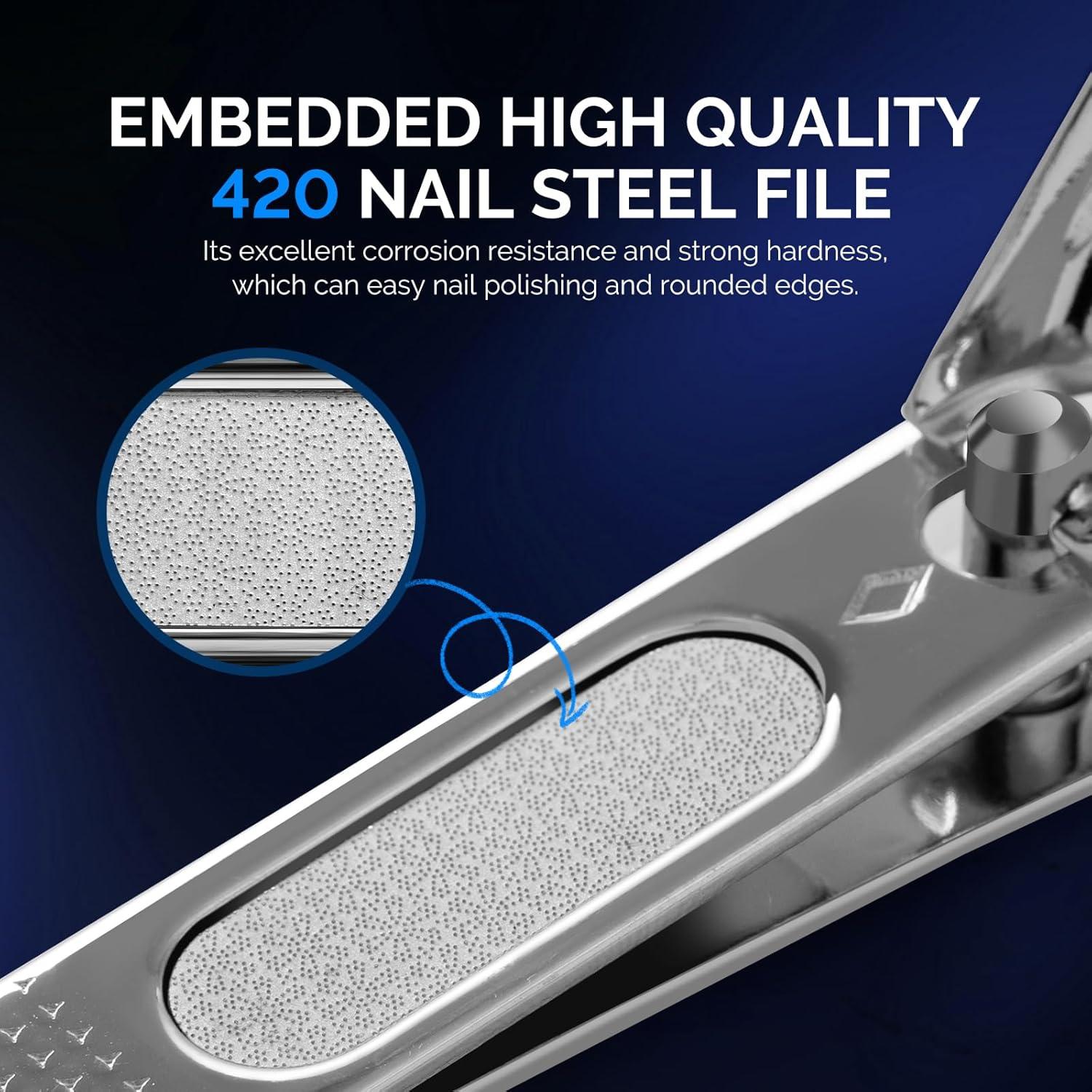 Juego de Cortauñas MelodySusie 2 en 1 Acero Inoxidable Azul