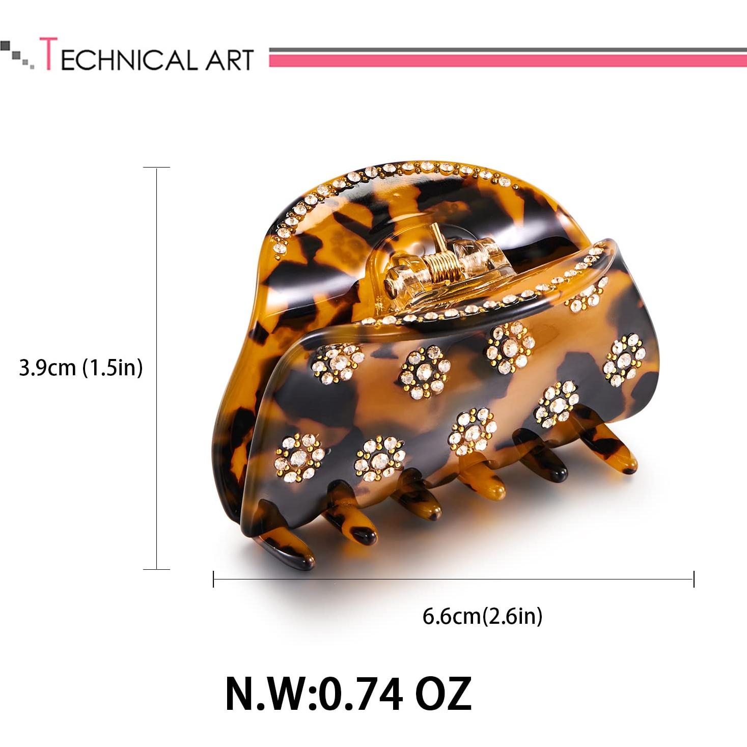 Clip de Garra para Cabello Tortuga LILIE&WHITE con Rhinestones