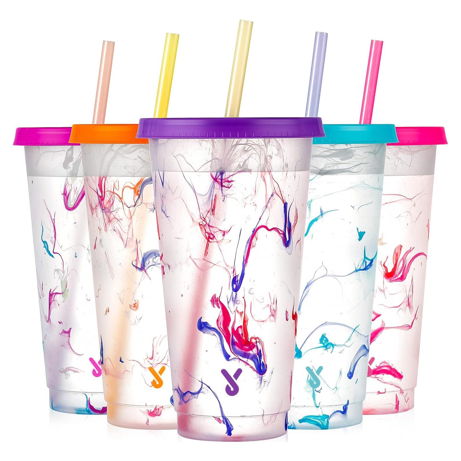 Vasos Reutilizables Meoky 5 Pzs 720 ml Cambian de Color