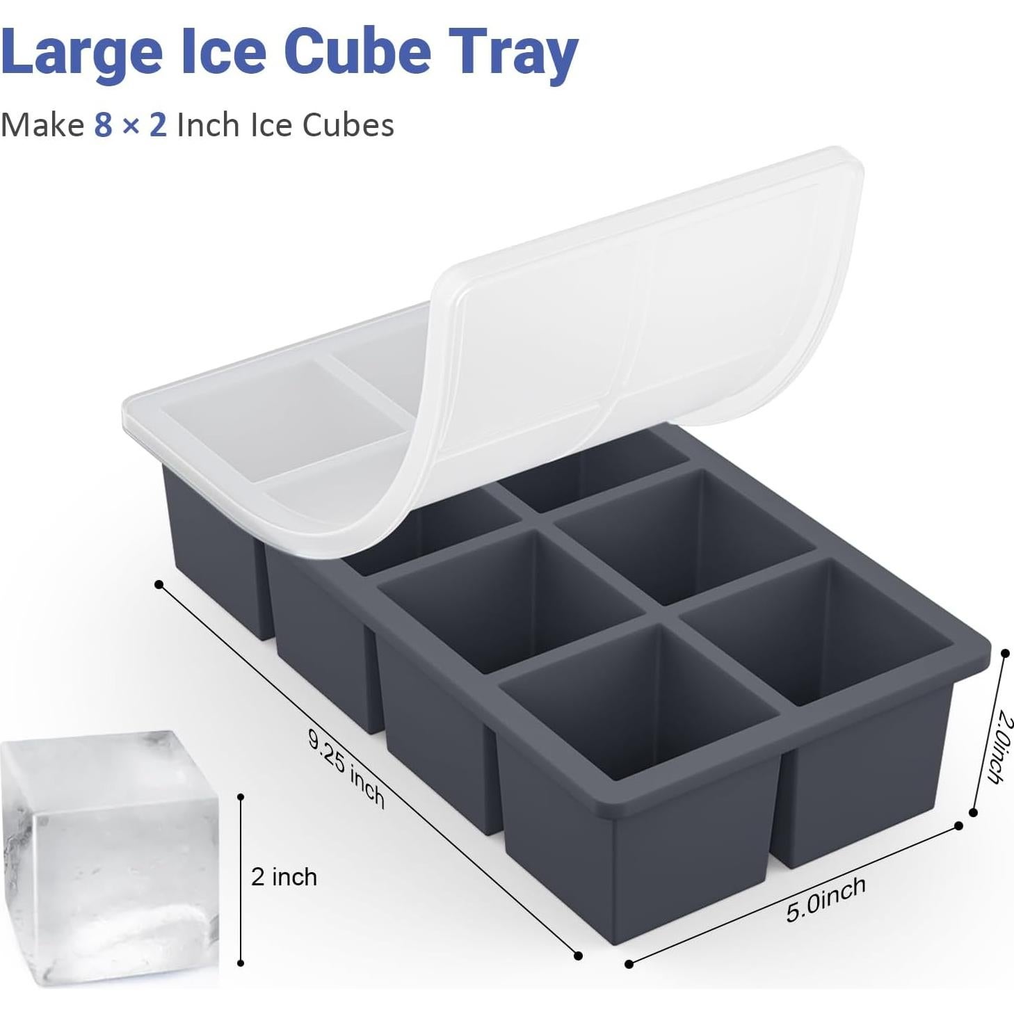 Bandeja de Hielo Grande GGOW de Silicona Cuadrada 5.08 cm
