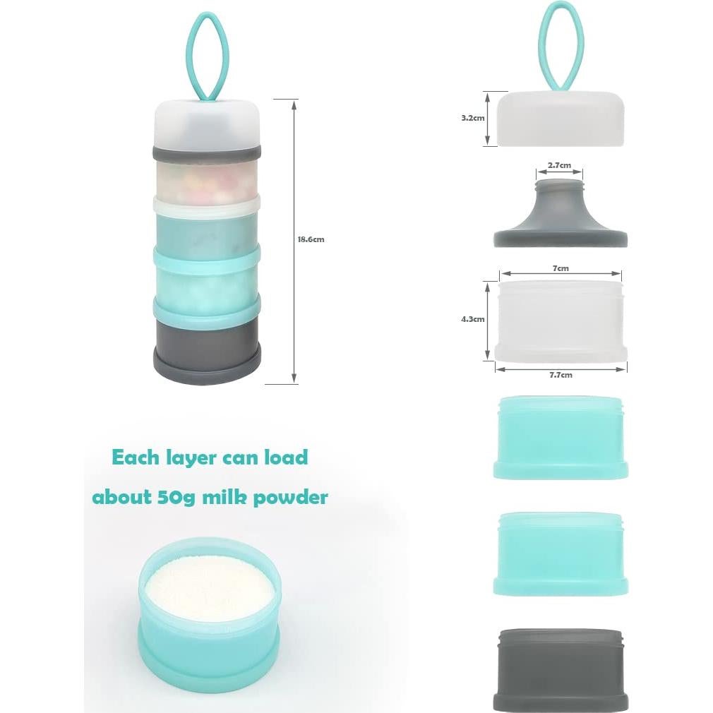 Dispensador de Fórmula para Bebés LADISO 4 Compartimentos BPA Free