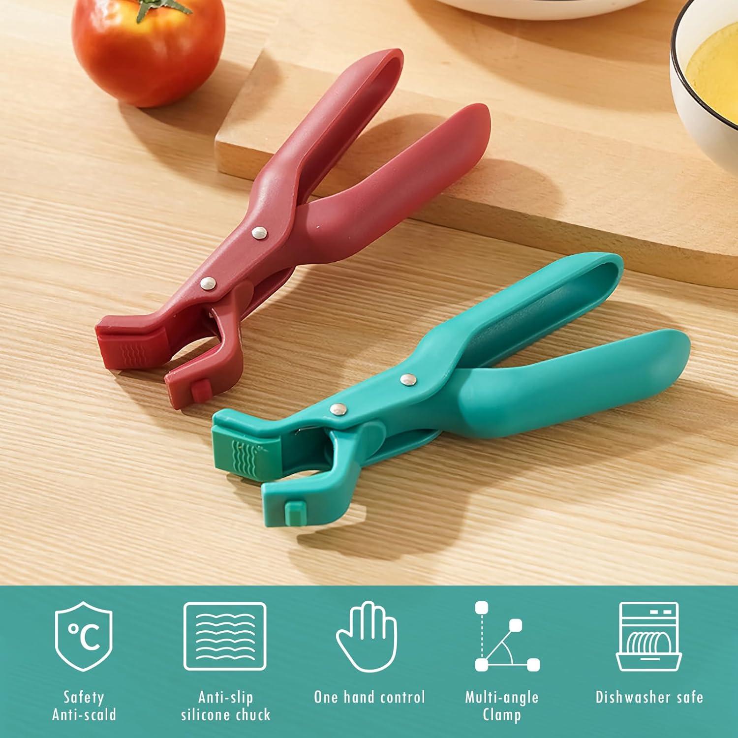 Multi-Function Anti-Scald Bowl Clip, 2Pcs Multi-Purpose Hot Bowl Dish Plate Gripper Clips Tongs Clamp Holder for Kitchen, Silicone Non-Slip Anti-Scald Ironing Dish Clamp for Cooking