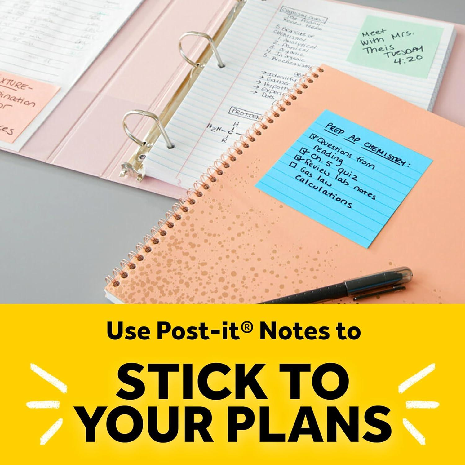 Cubo de Notas Adhesivas Post-it 4.8 cm x 4.8 cm, 3 Blocs, 400 Hojas