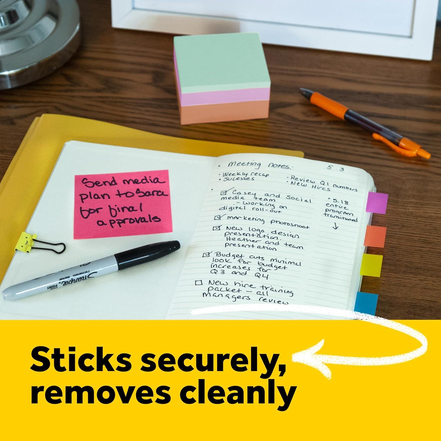 Cubo de Notas Adhesivas Post-it 4.8 cm x 4.8 cm, 3 Blocs, 400 Hojas