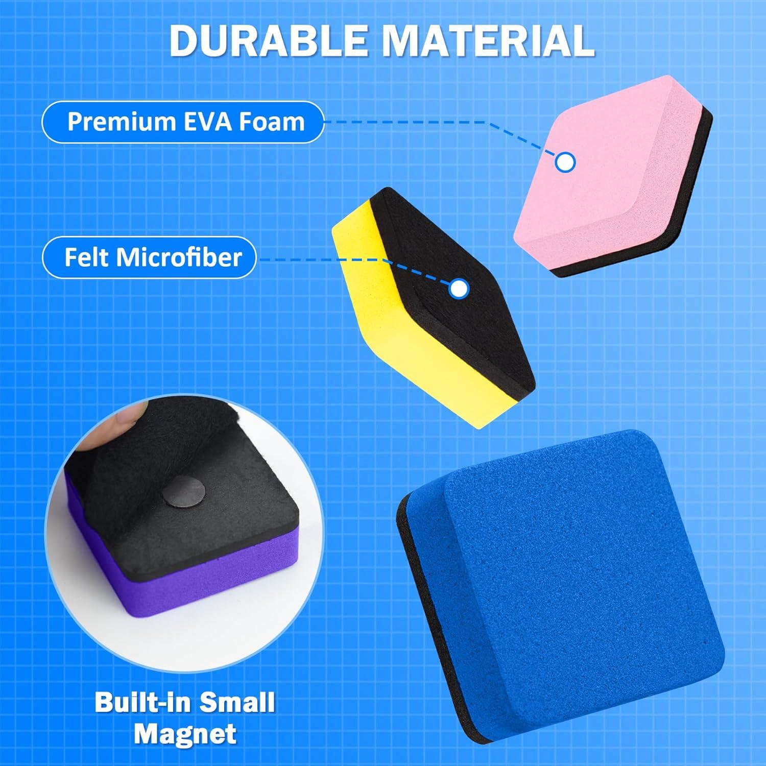 Borradores de Pizarra Blanca Magnéticos EAONE - 48 Piezas