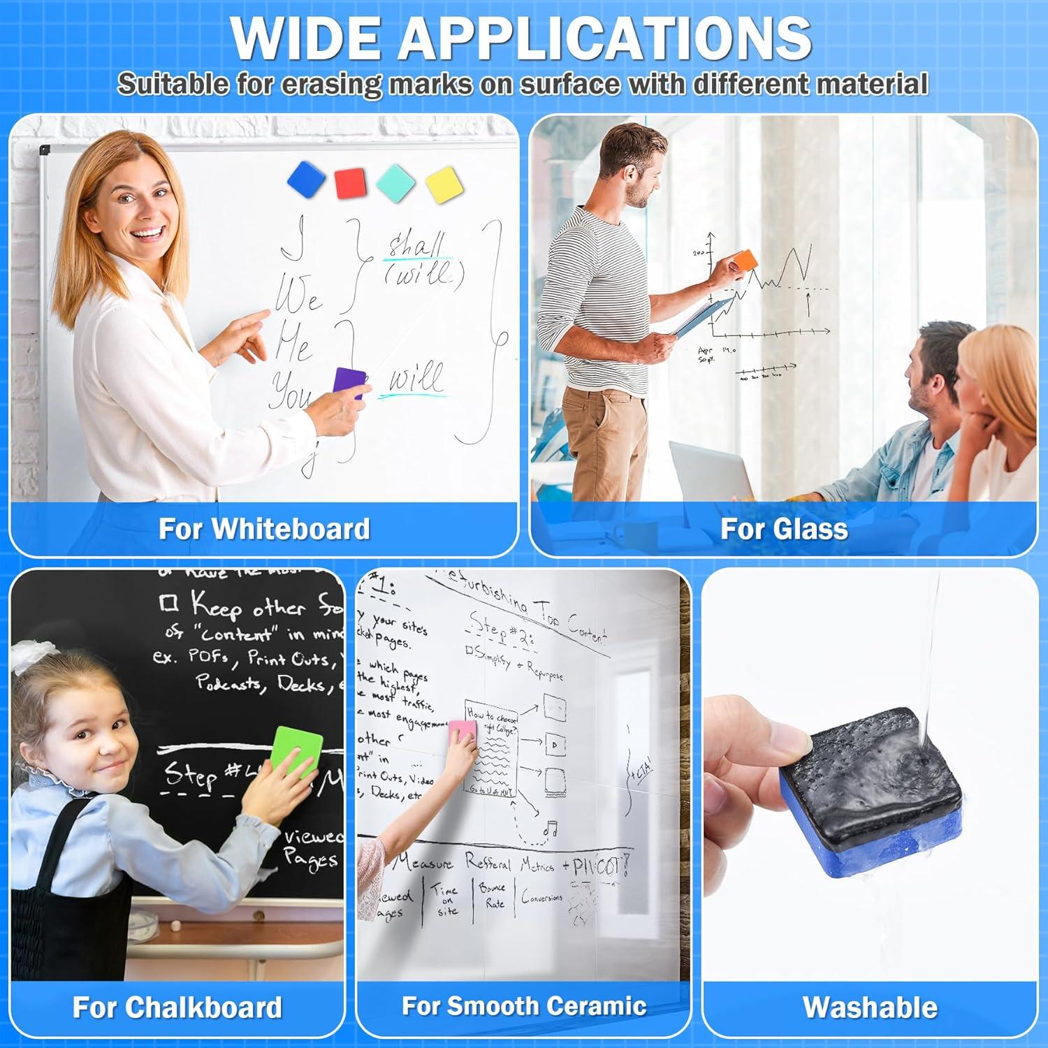 Borradores de Pizarra Blanca Magnéticos EAONE - 48 Piezas