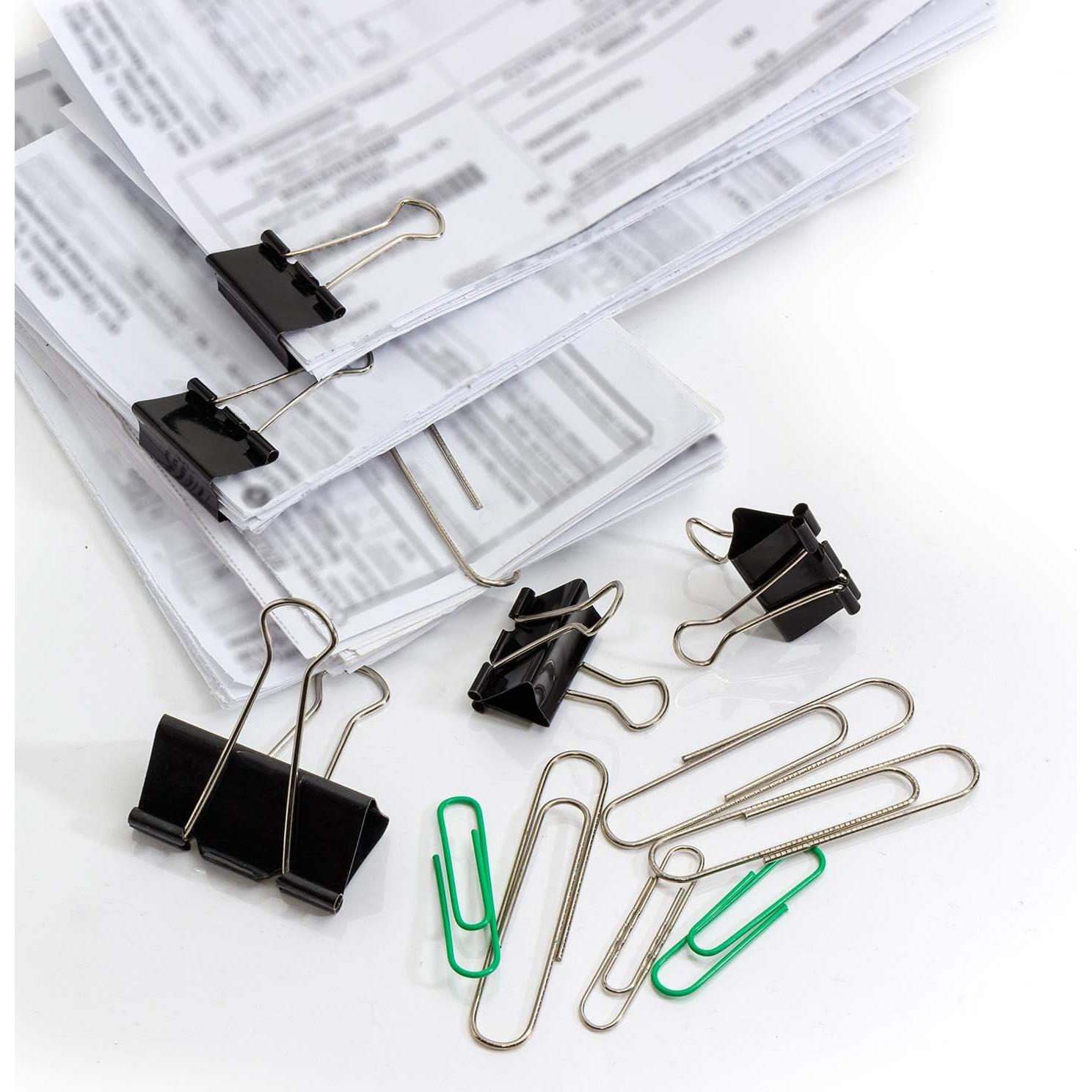 Clips de Carpeta Metal TecUnite 150 Pcs Tamaños Variados