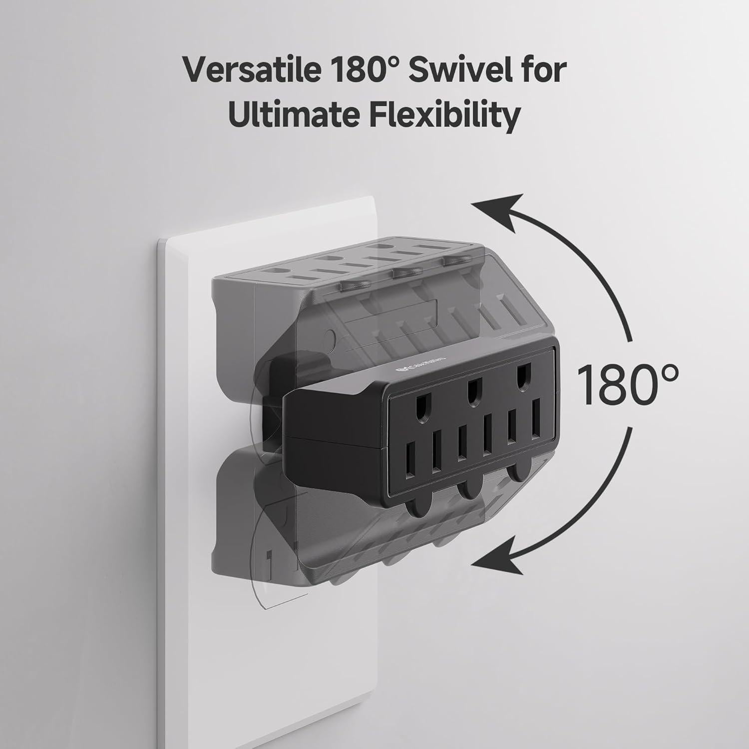 Adaptador de Pared Giratorio 3 Salidas Cable Matters Negro