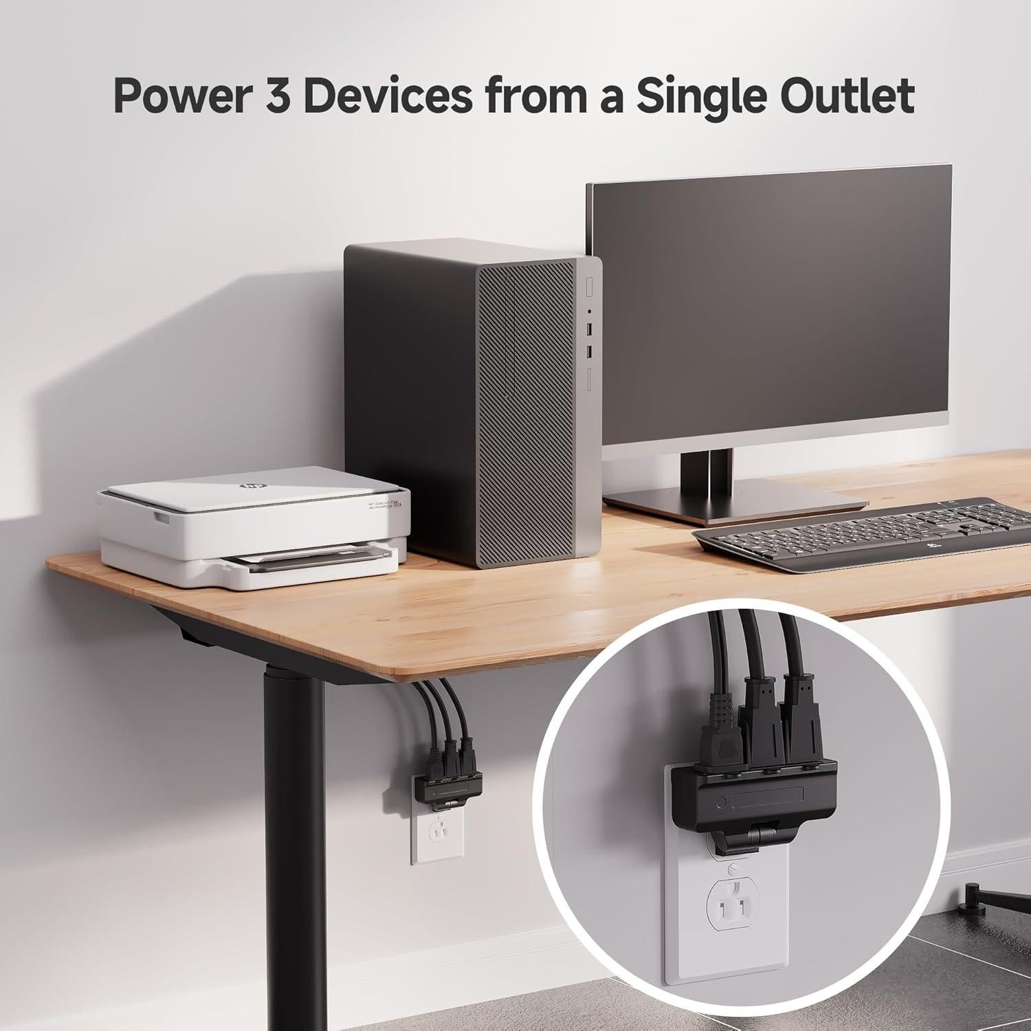 Adaptador de Pared Giratorio 3 Salidas Cable Matters Negro