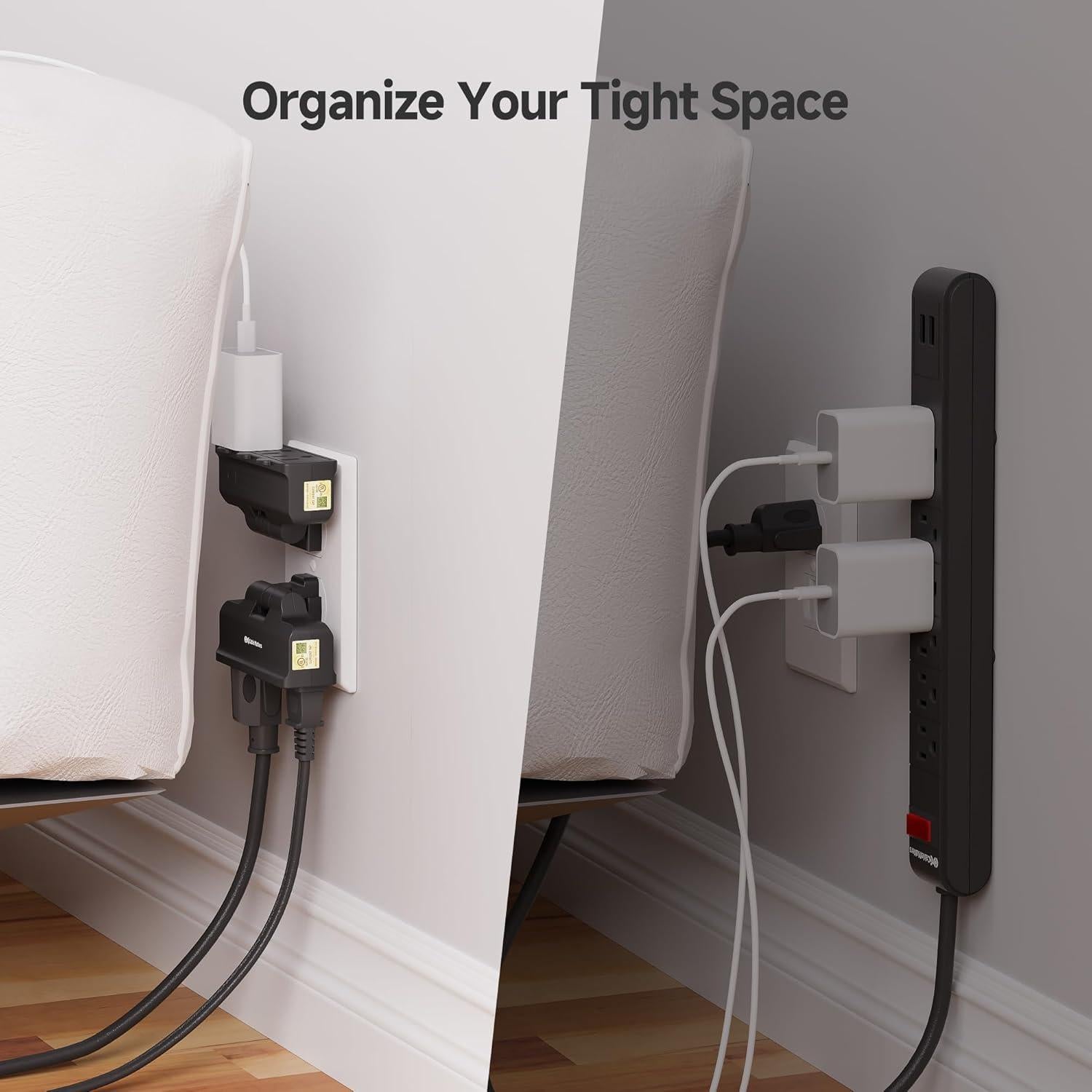 Adaptador de Pared Giratorio 3 Salidas Cable Matters Negro