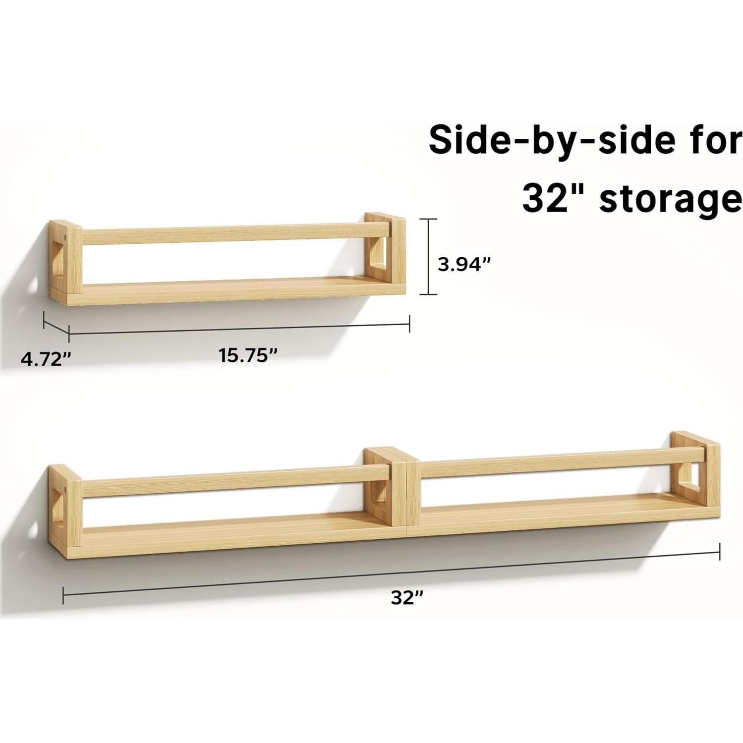 Estanterías Flotantes TidyCorner 40 cm Madera Natural 3 Unidades