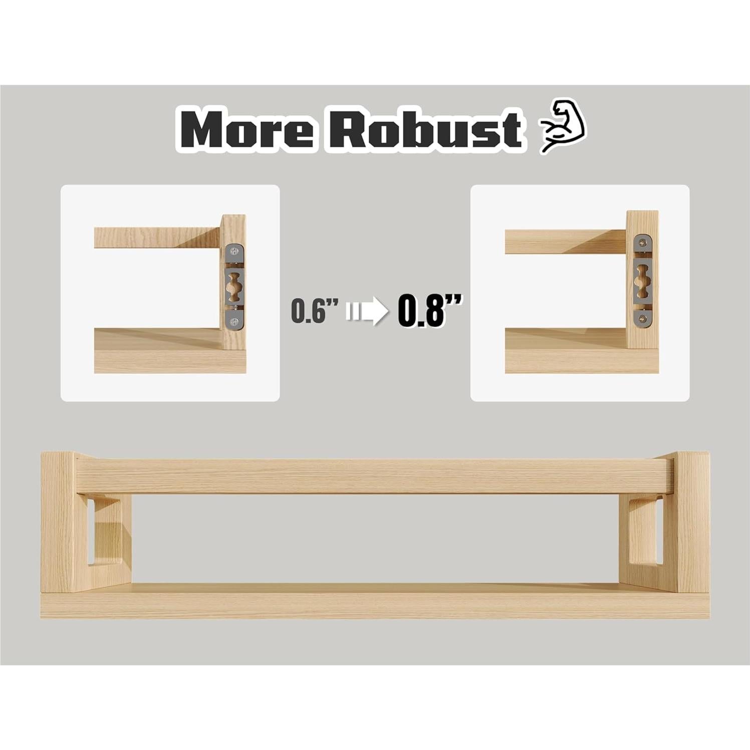 Estanterías Flotantes TidyCorner 40 cm Madera Natural 3 Unidades