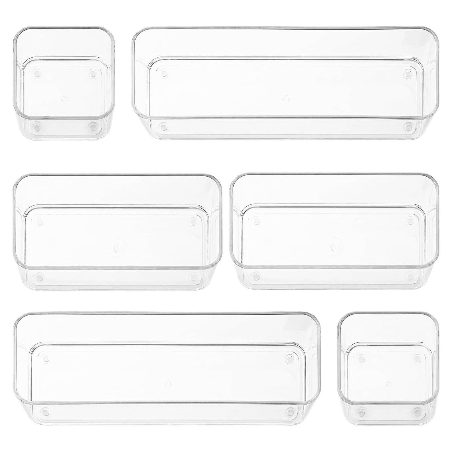 Organizadores de Cajones de Plástico Transparente Primebox - 6 Piezas