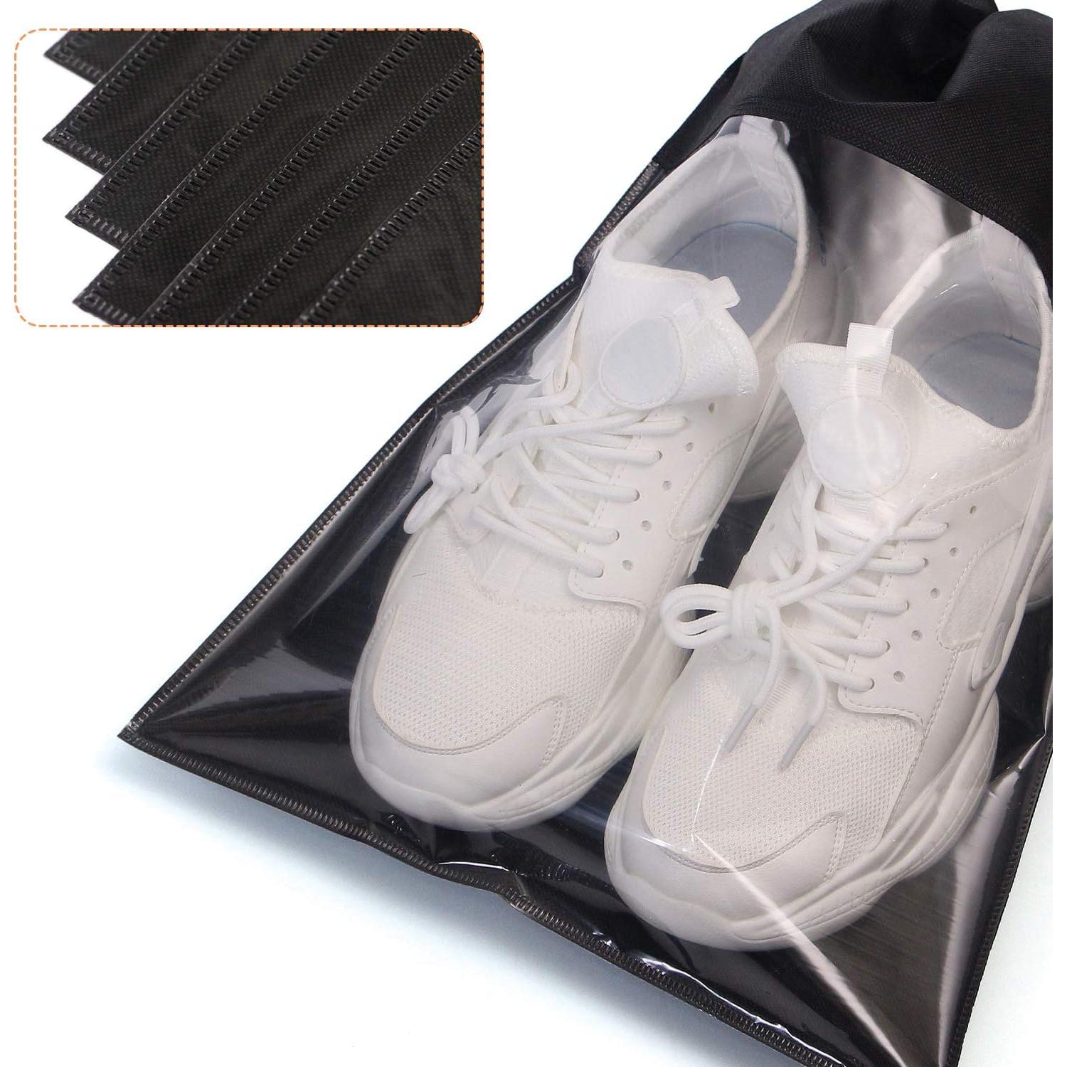 24 Bolsas de Zapatos Portátiles Organizador Negro 32x44 cm