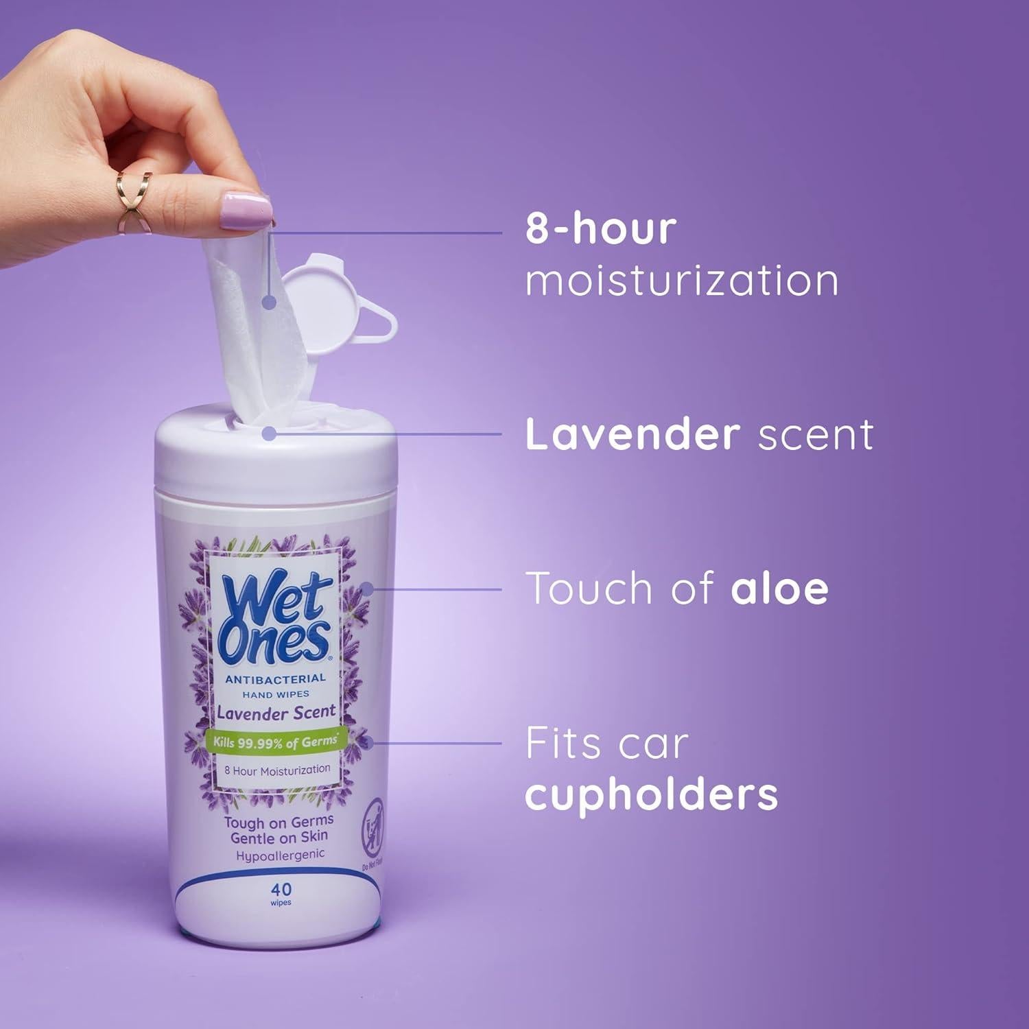 Toallitas Antibacteriales Wet Ones Lavanda 40 Unidades