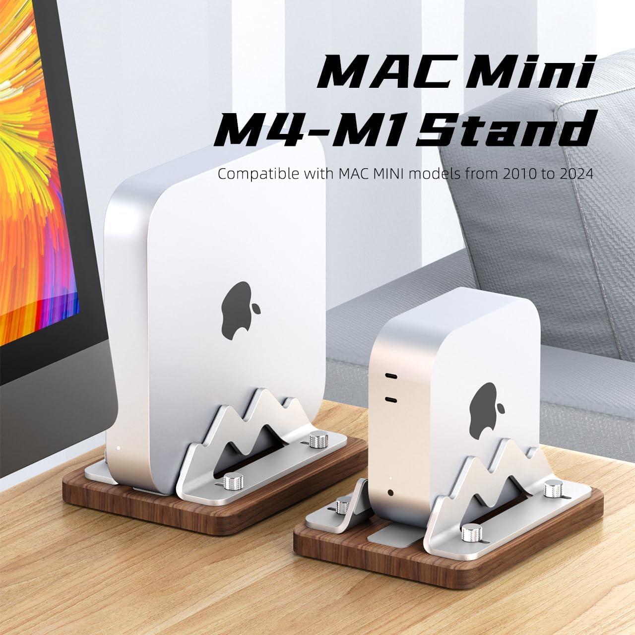 Soporte Vertical de Madera AODUKE para Mac Mini 2024 Ajustable