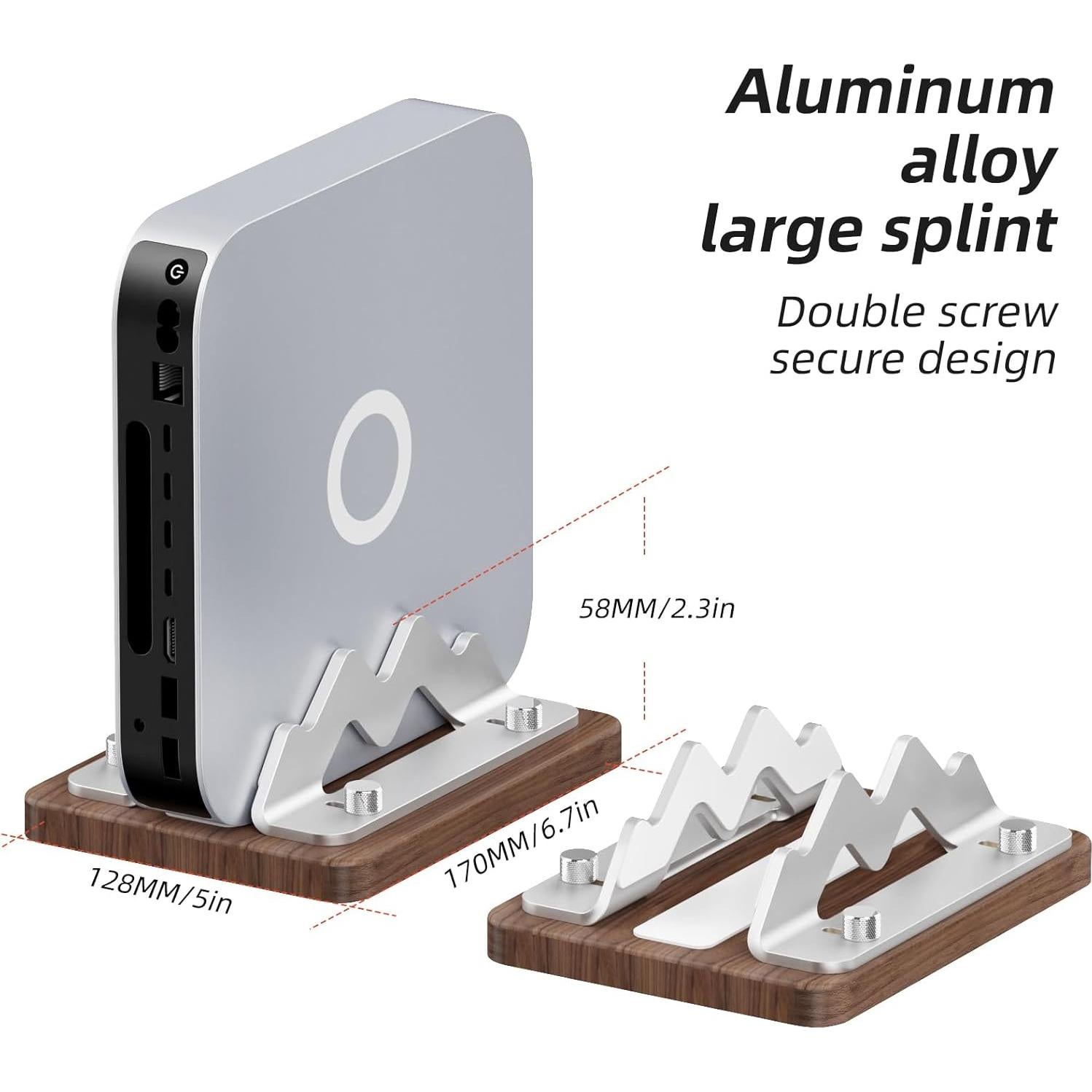 Soporte Vertical de Madera AODUKE para Mac Mini 2024 Ajustable