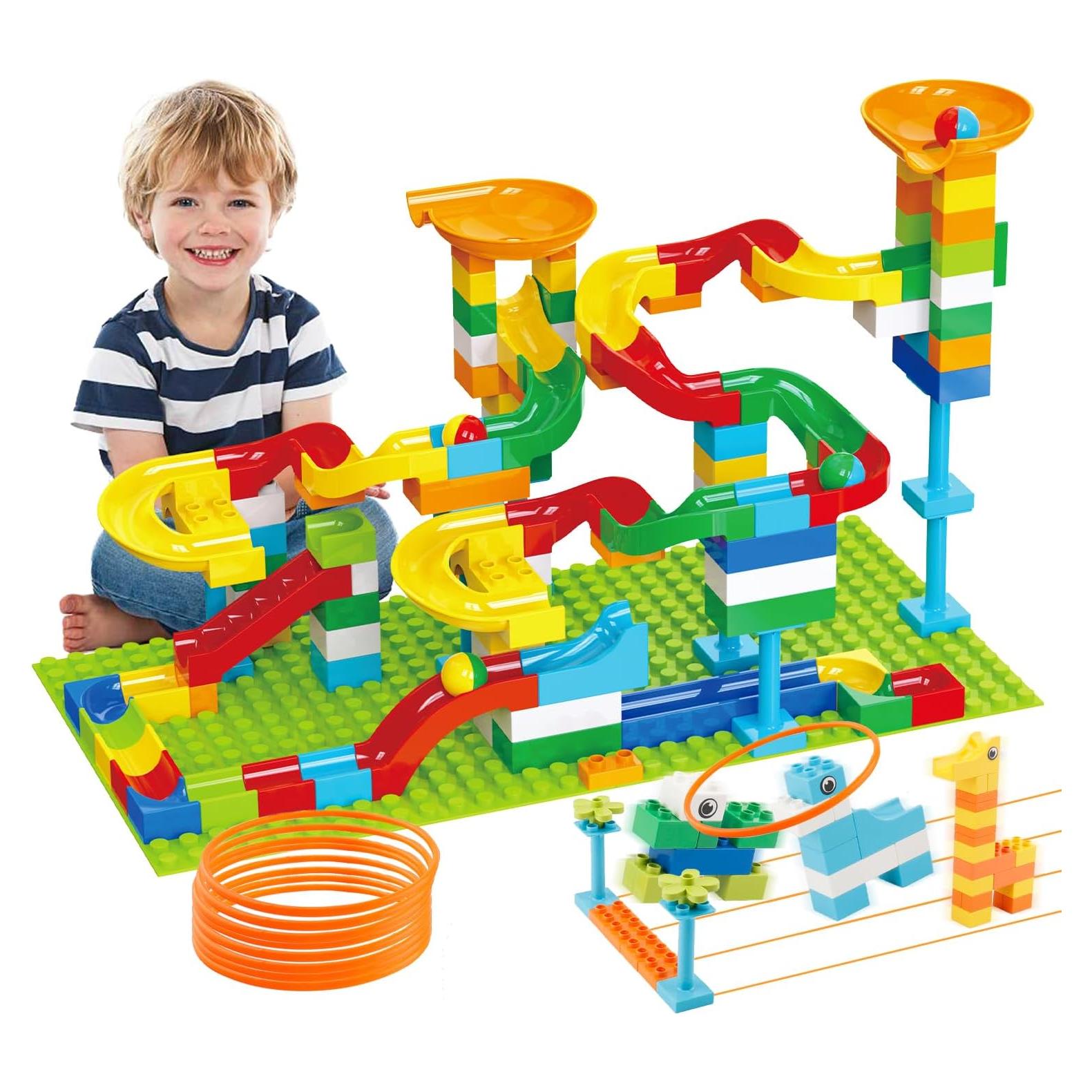Bloques de Construcción Anpcso 2 en 1 Carrera de Canicas