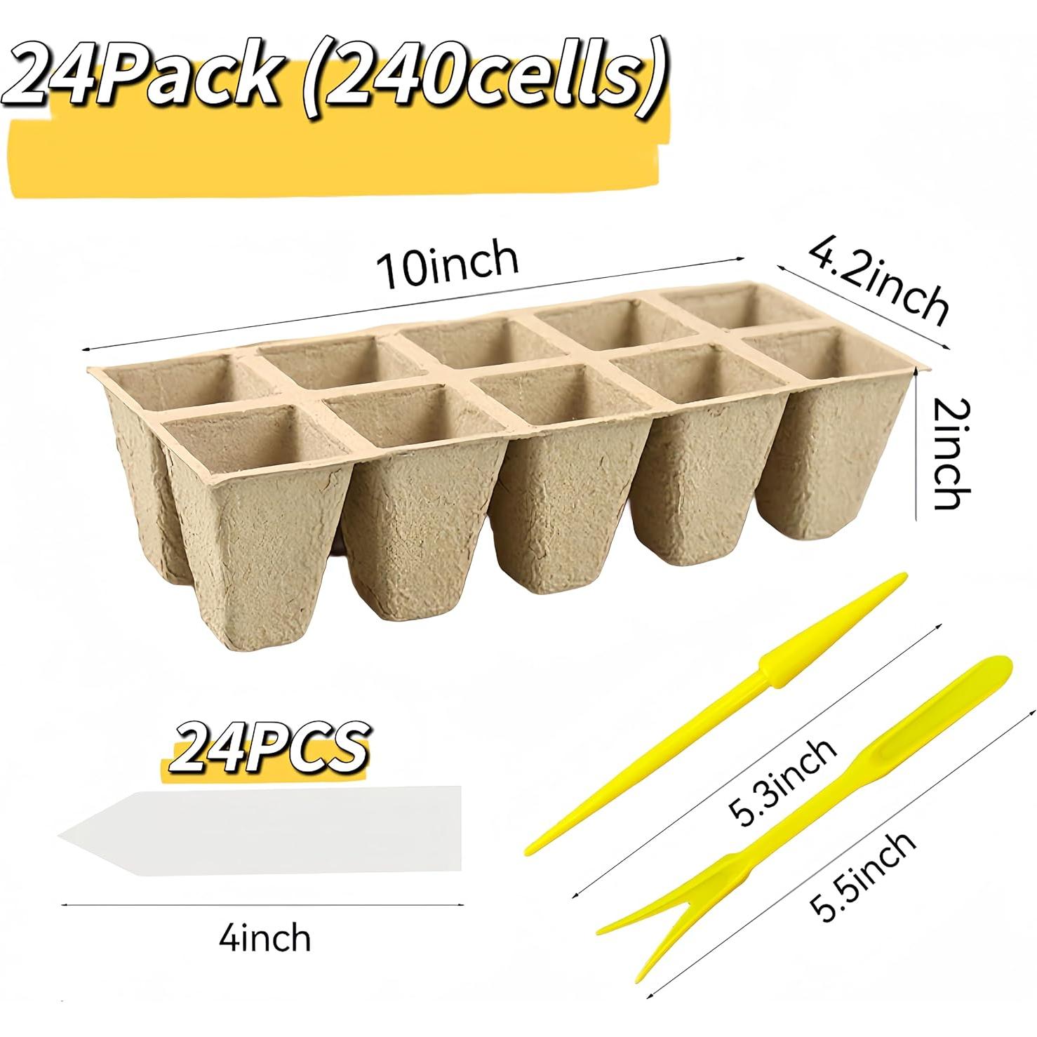 Bandeja de Inicio de Semillas 240 Celdas Sayehuanye Biodegradable