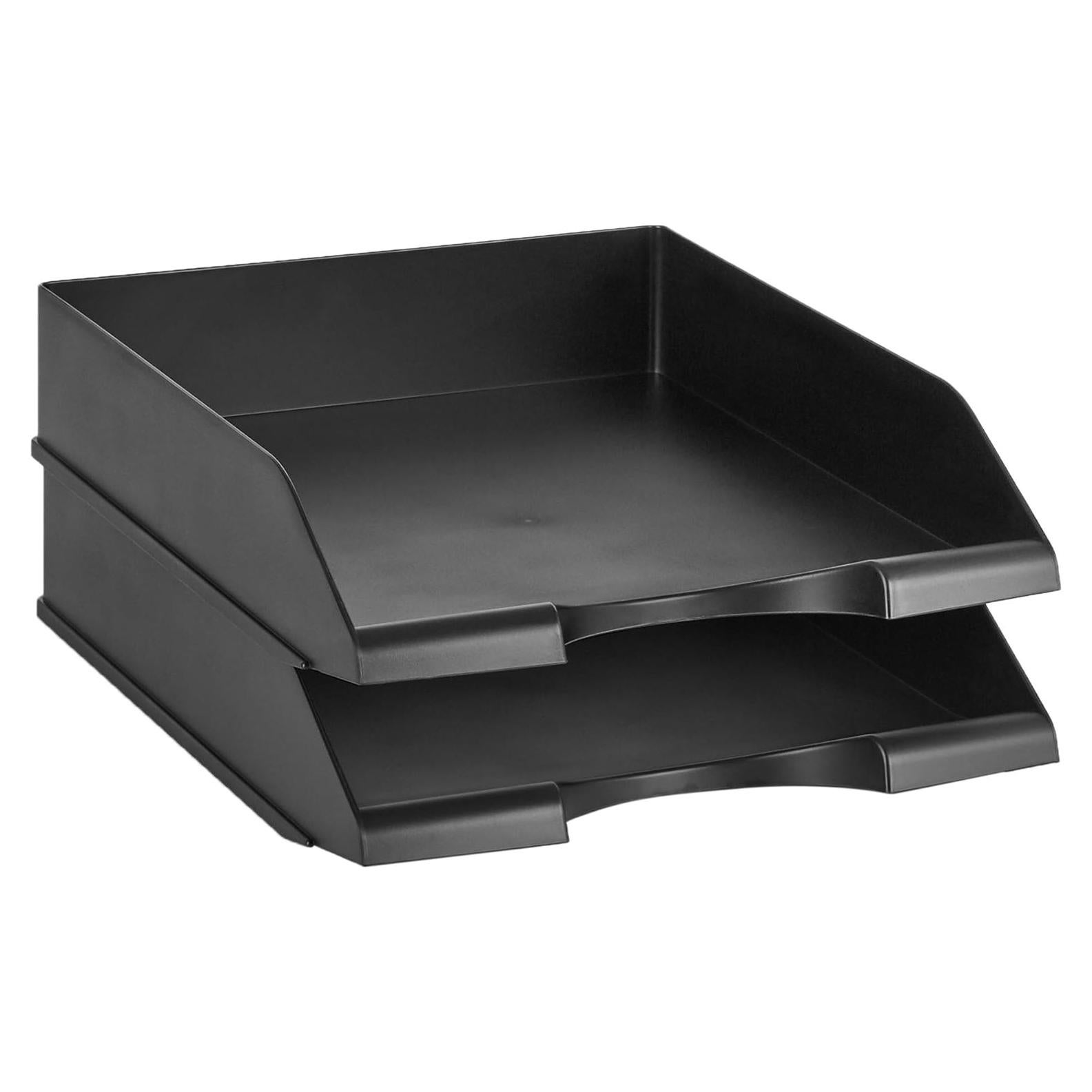 Organizador de cartas apilable Amazon Basics negro 12 unidades