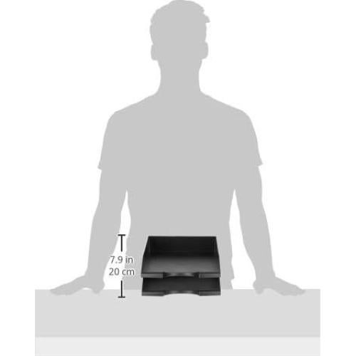 Organizador de cartas apilable Amazon Basics negro 12 unidades