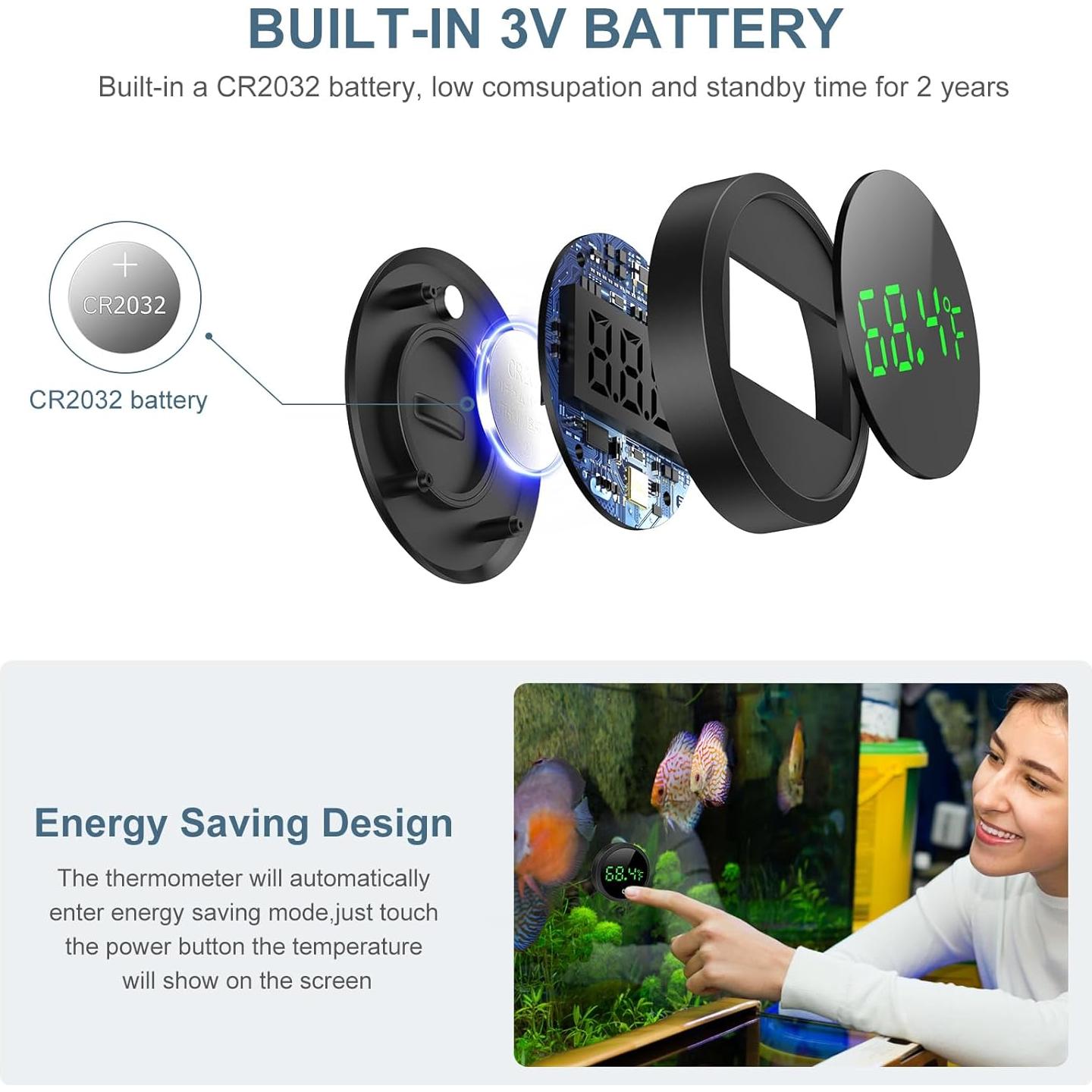 Termómetro Digital de Acuario Ankilo con Pantalla LED HD