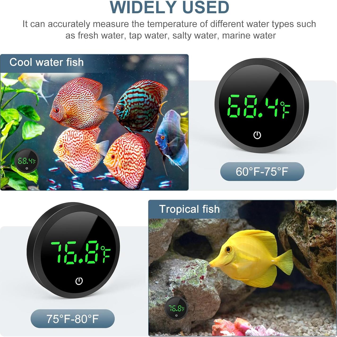 Termómetro Digital de Acuario Ankilo con Pantalla LED HD