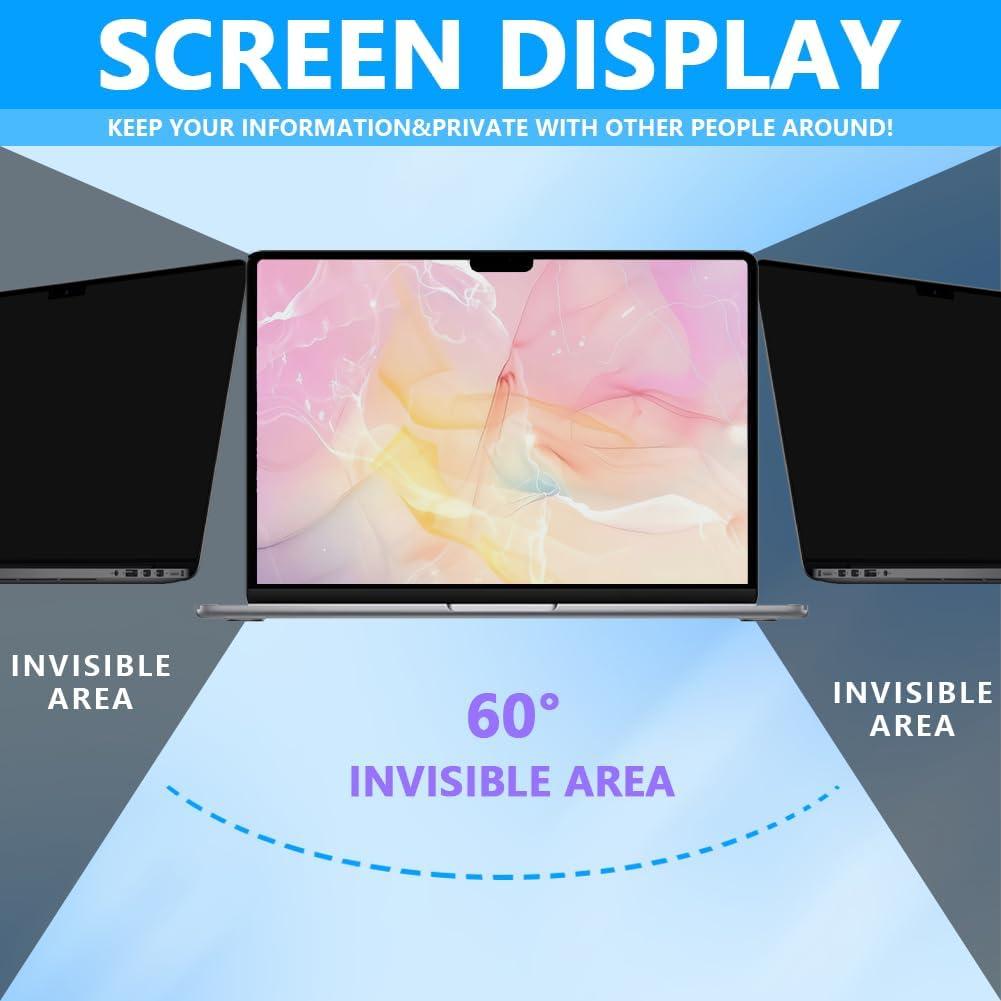 Protector de Pantalla Privado Tarrahow 2 Pack para MacBook Air 15"