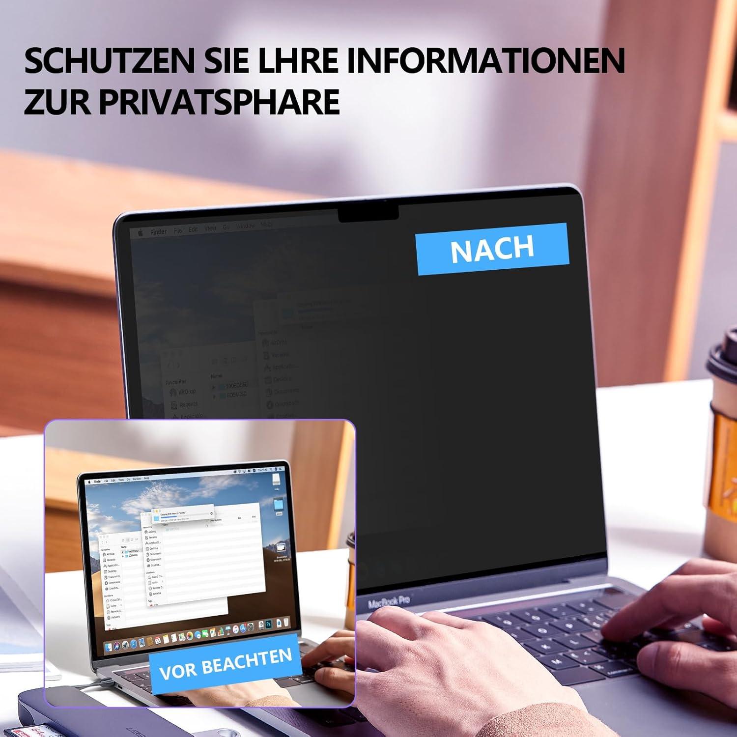 Protector de Pantalla Privado Tarrahow 2 Pack para MacBook Air 15"