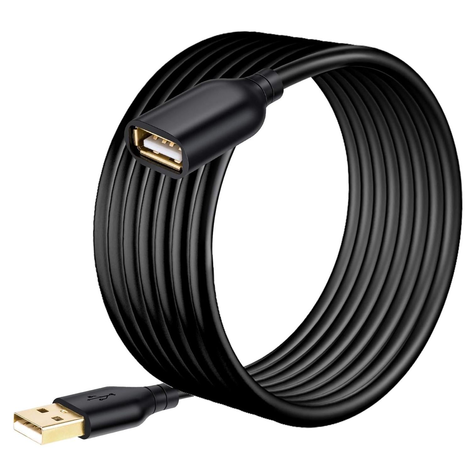 Cable de Extensión USB 2.0 Costyle 4.57m Negro Macho a Hembra