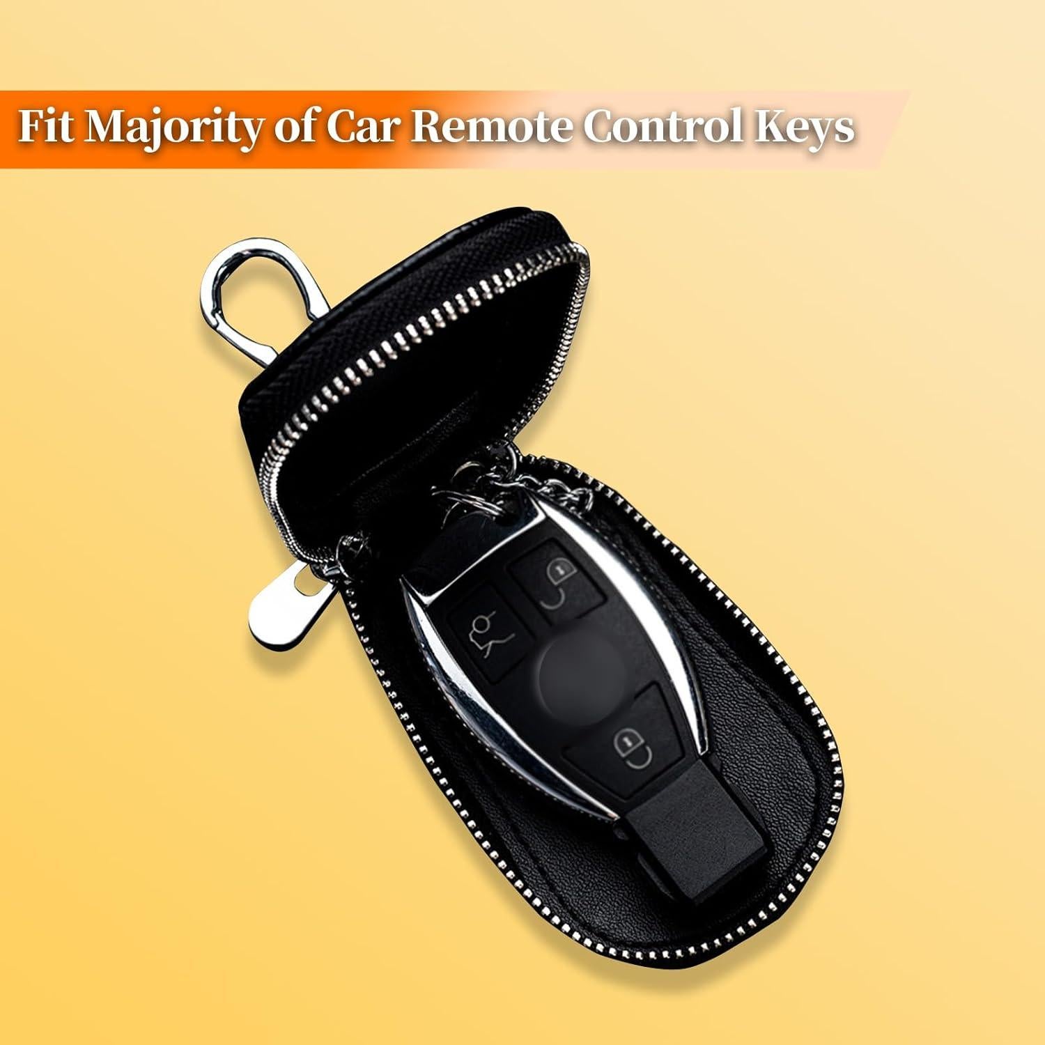 Funda de Llave de Coche Jewssi Universal de Piel Negra