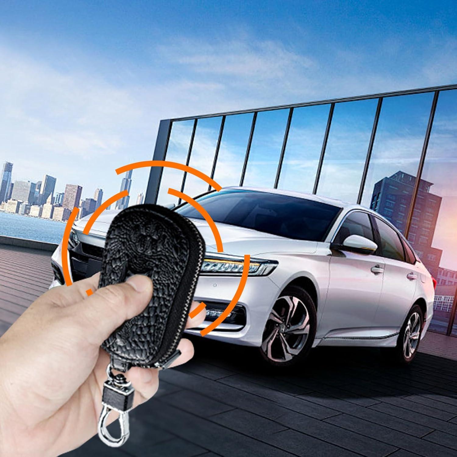 Funda de Llave de Coche Jewssi Universal de Piel Negra