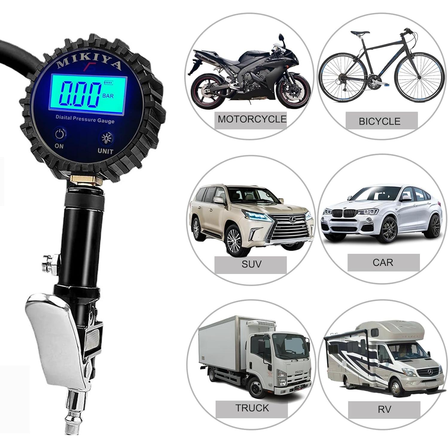 Medidor de Presión de Neumáticos Digital YSmikiya con Inflador 250 PSI