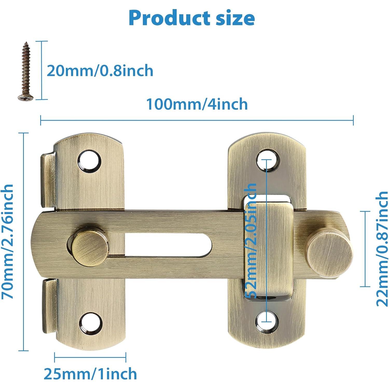 Pestillo de Puerta Alise 10.16cm Acero Inoxidable Bronce