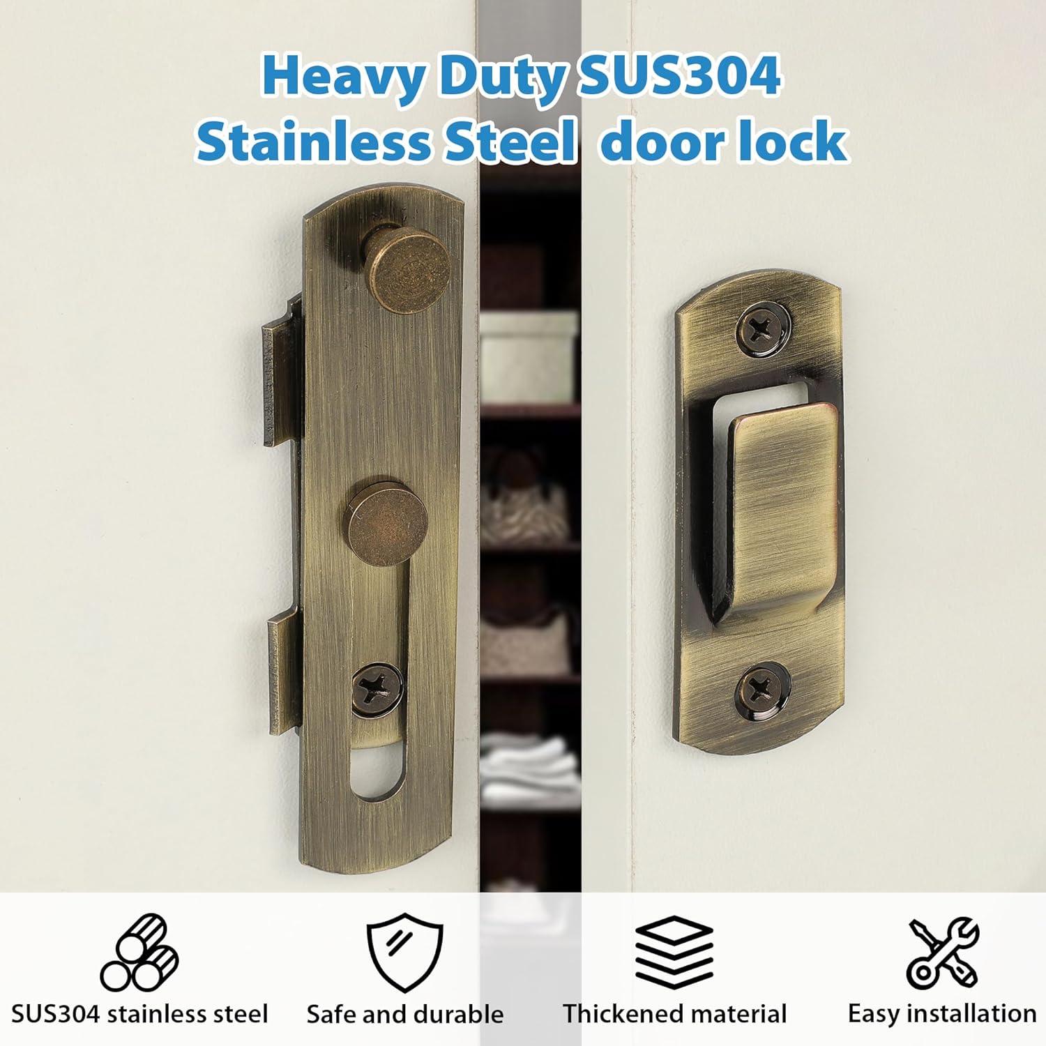 Pestillo de Puerta Alise 10.16cm Acero Inoxidable Bronce