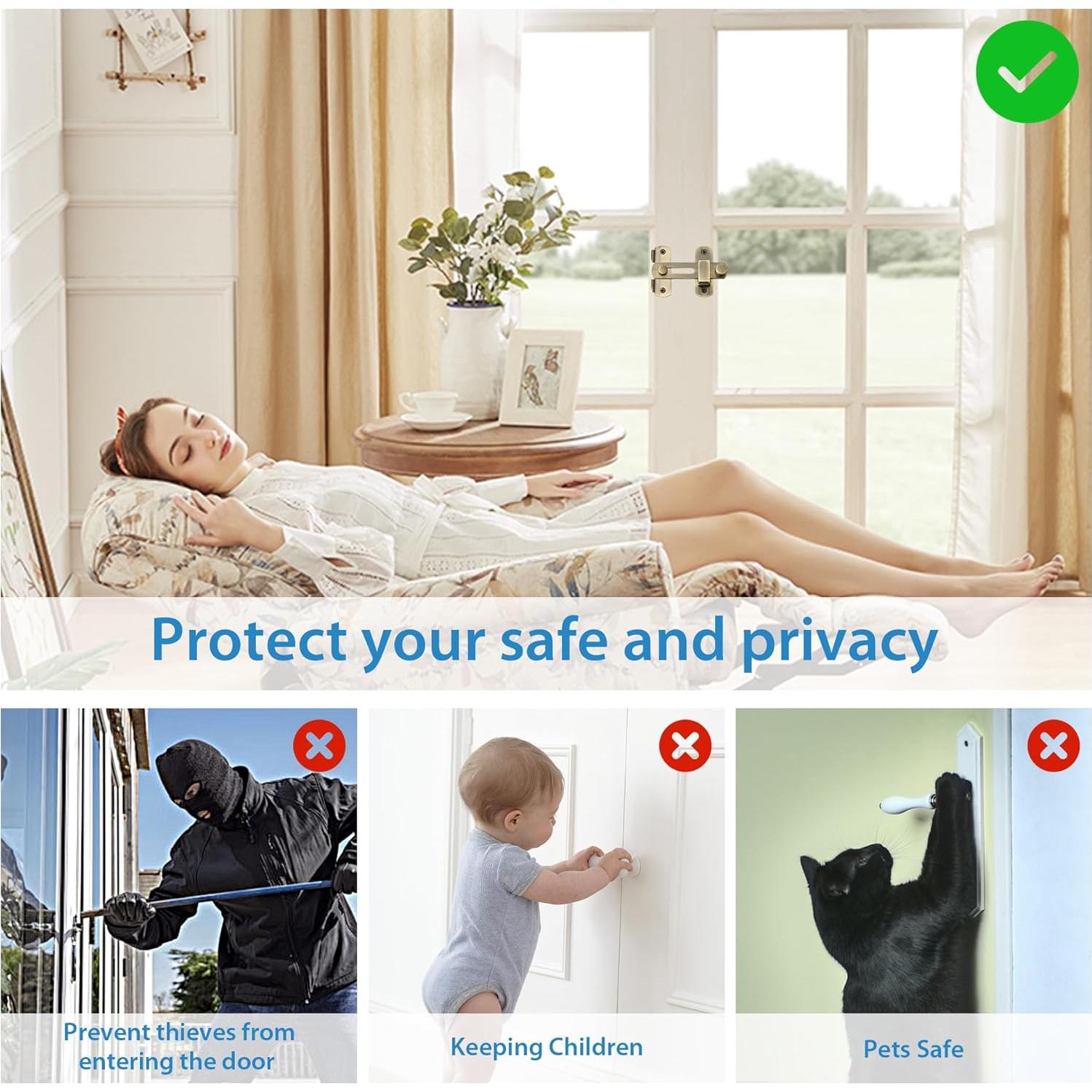 Pestillo de Puerta Alise 10.16cm Acero Inoxidable Bronce