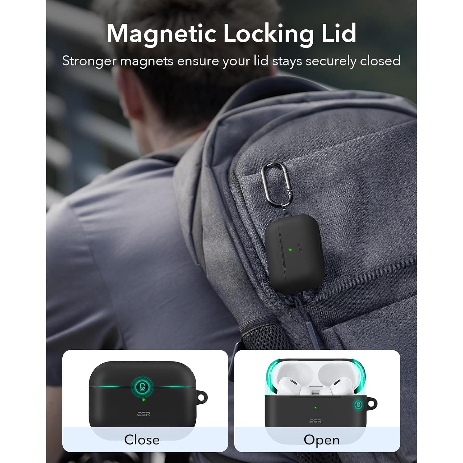 Funda de Silicona ESR para AirPods Pro 2da Gen - Negro