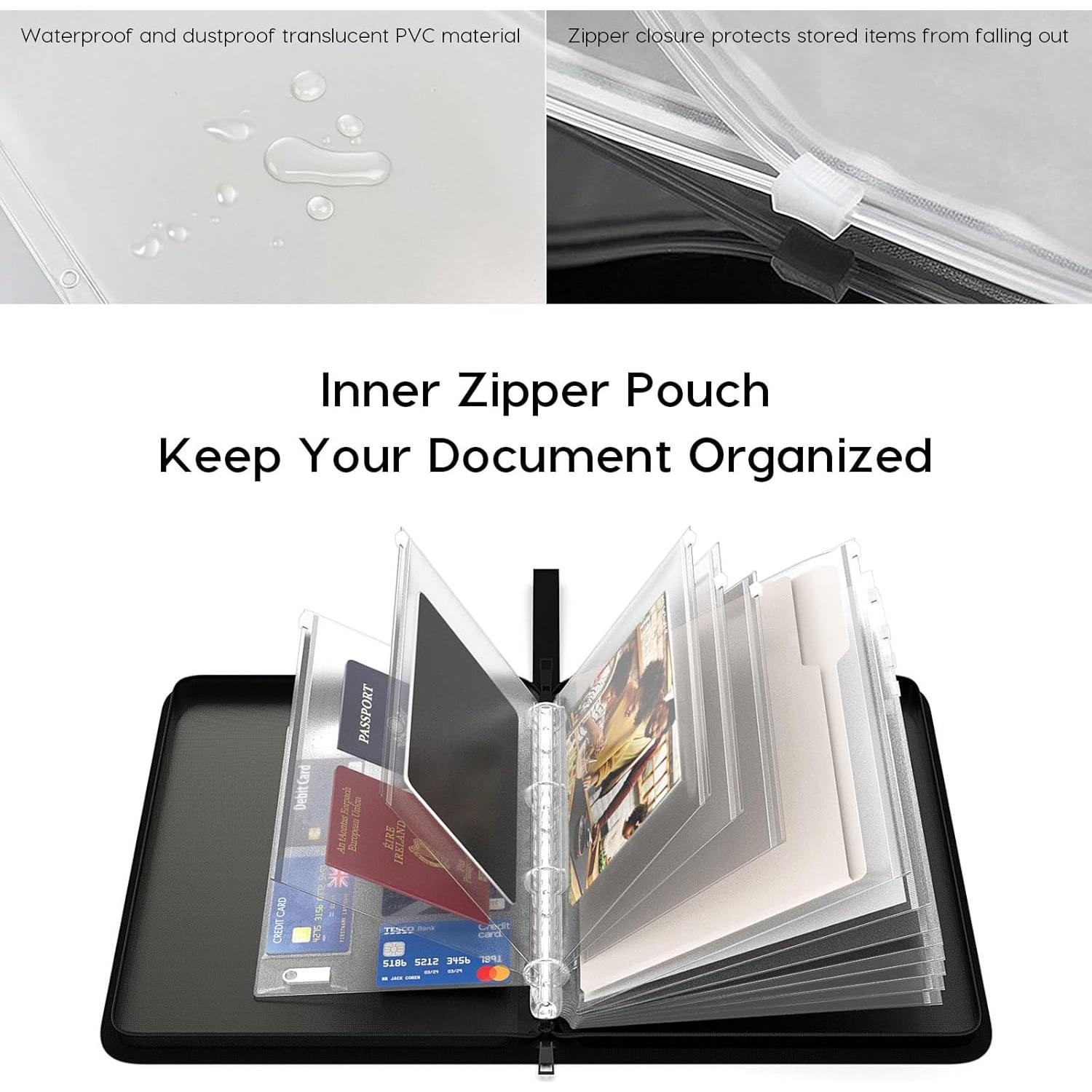 Organizador de Documentos Viesembo A4 Resistente al Fuego Negro