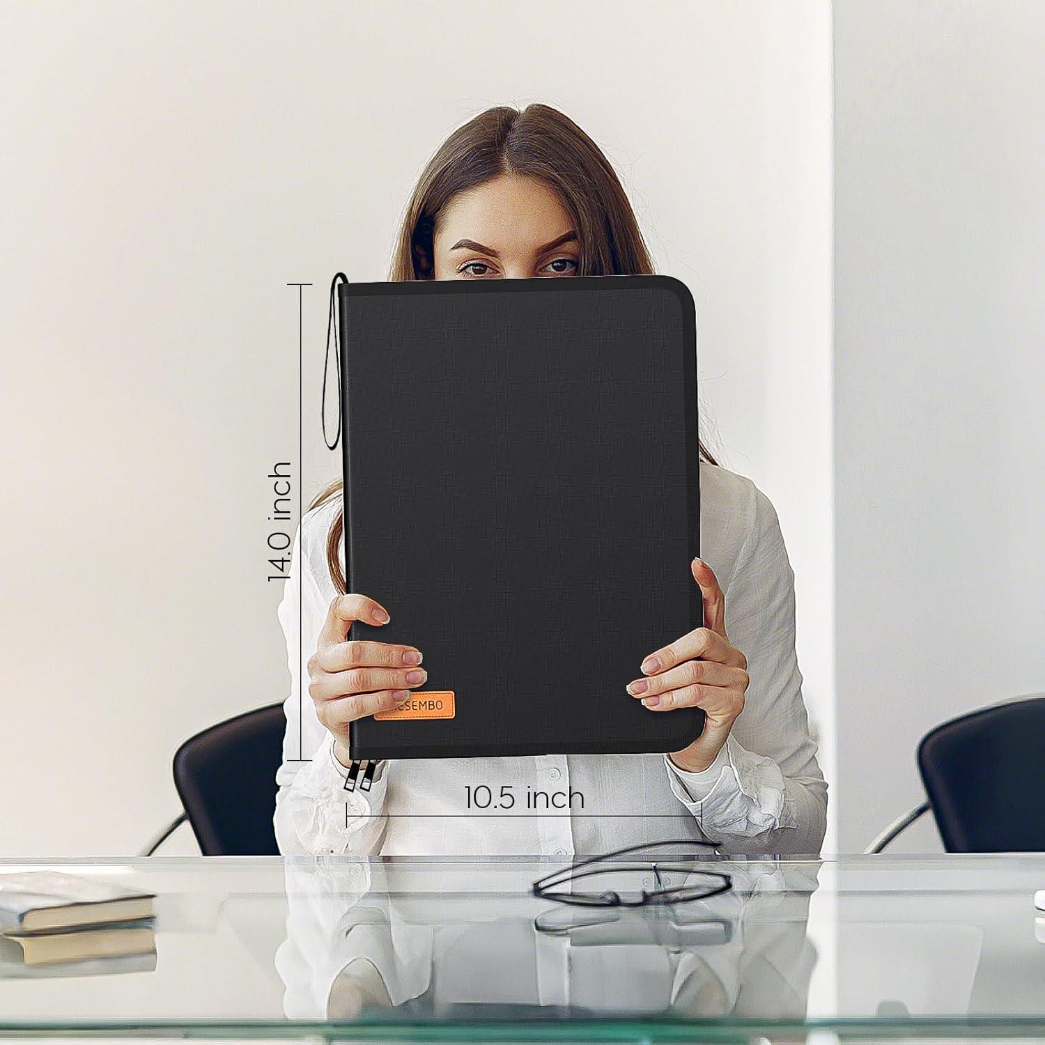 Organizador de Documentos Viesembo A4 Resistente al Fuego Negro