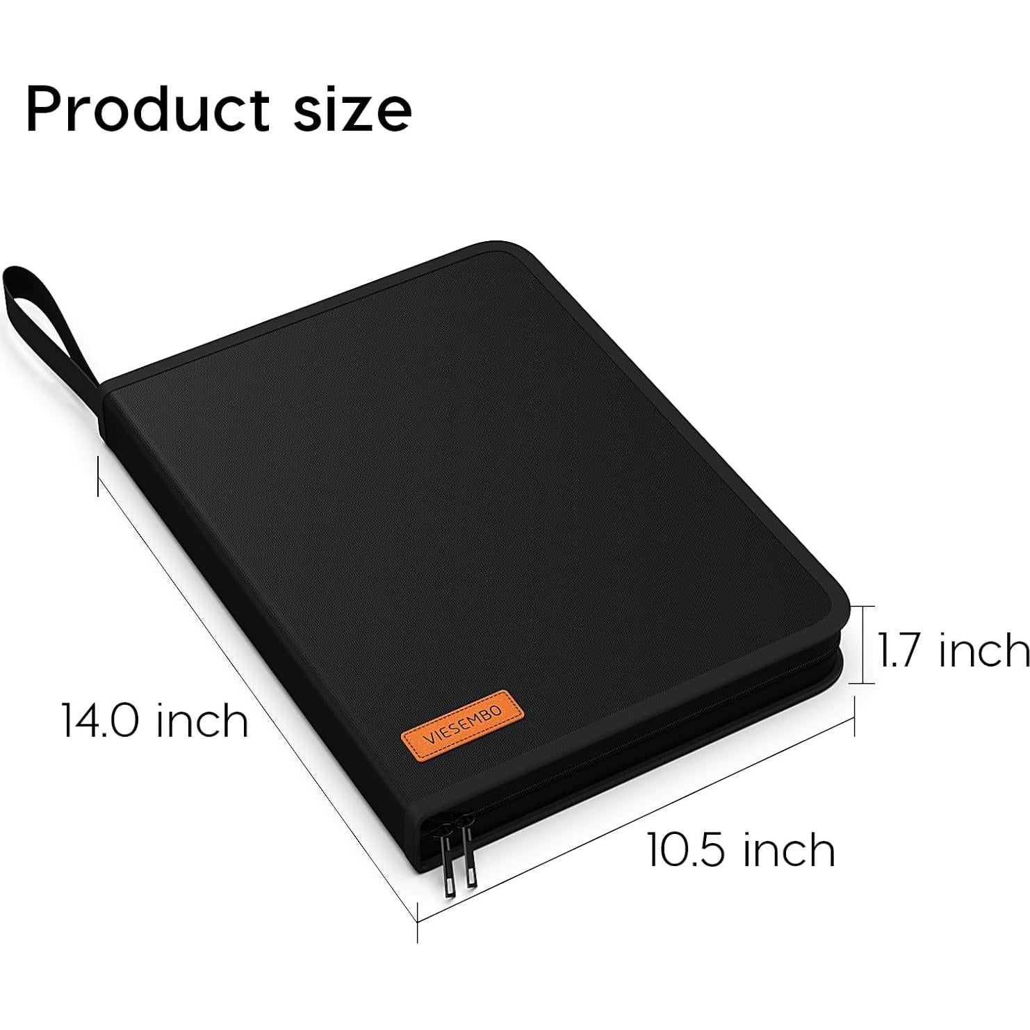 Organizador de Documentos Viesembo A4 Resistente al Fuego Negro