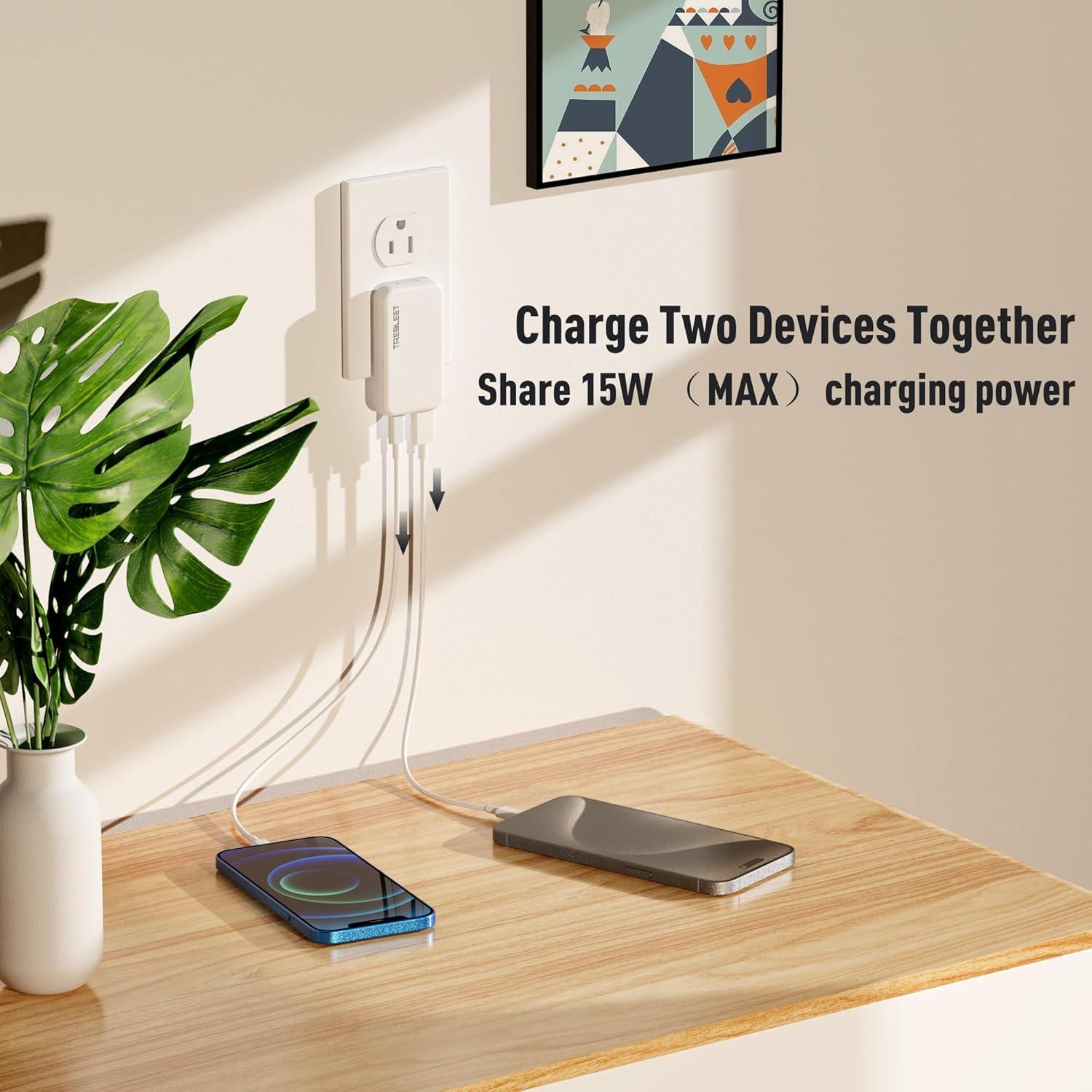 Cargador Rápido USB-C PD 20W TREBLEET Ultra Delgado