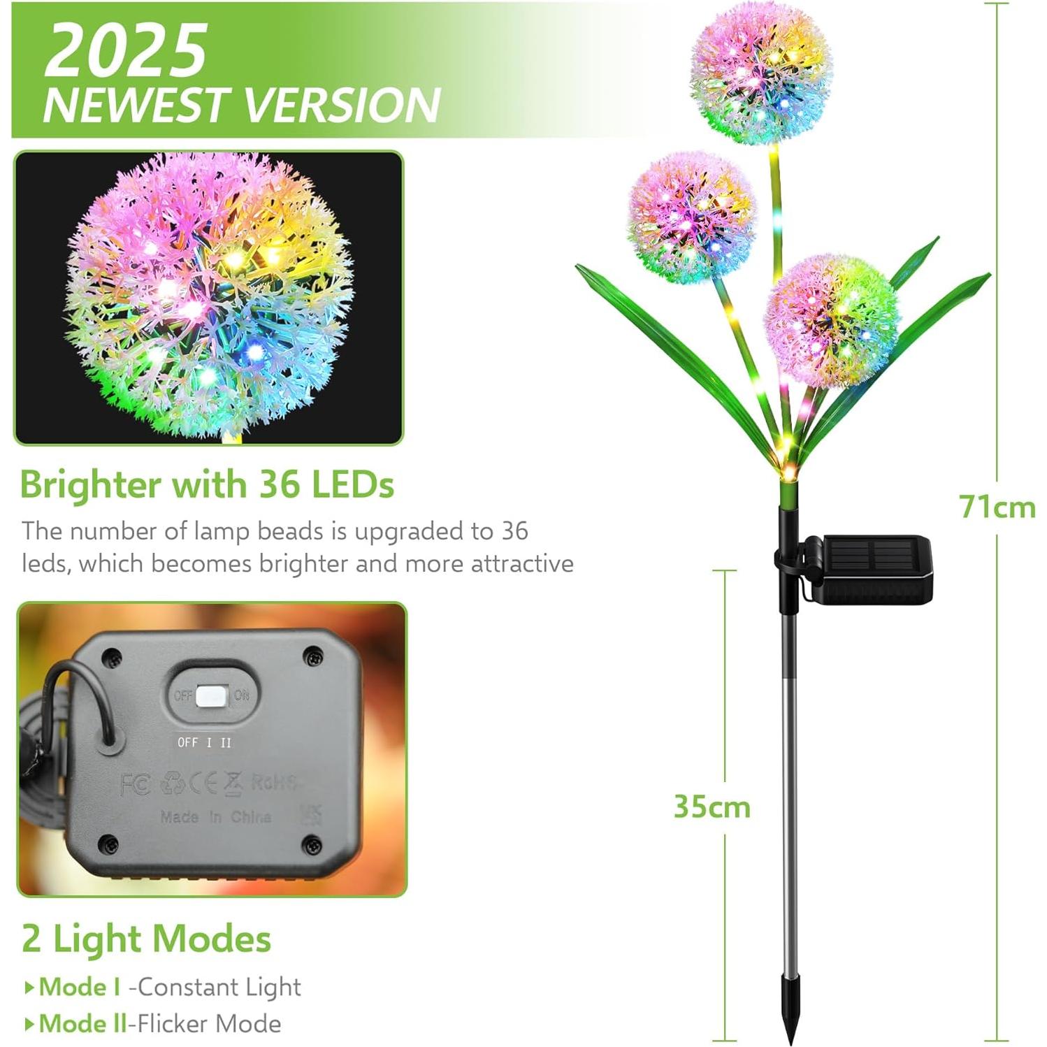 Luces Solares Decorativas para Jardín BONLION - Paquete de 2